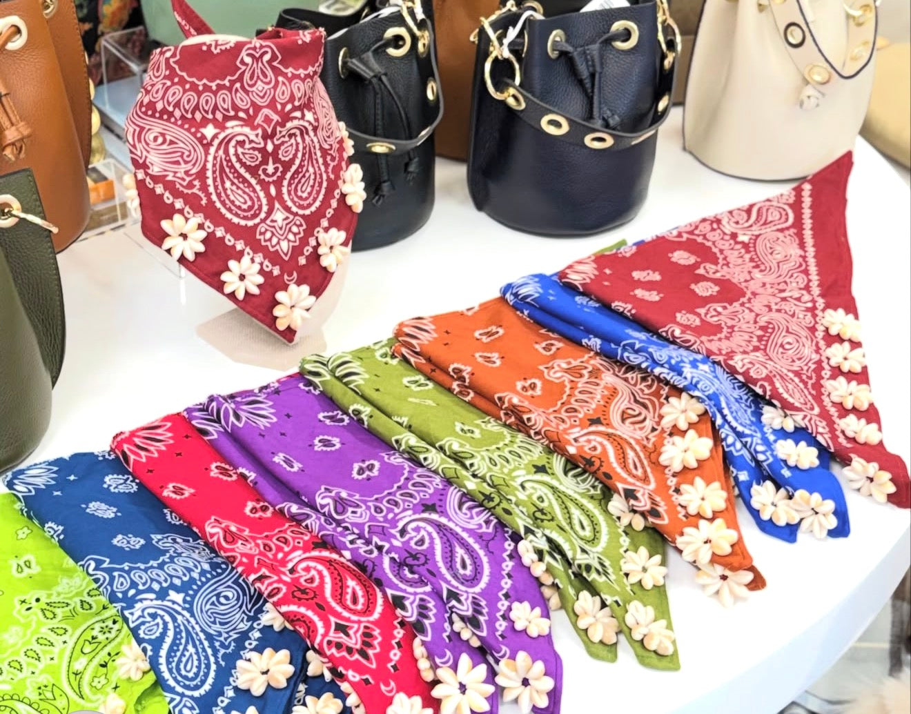 Rosette Cowrie Bandana