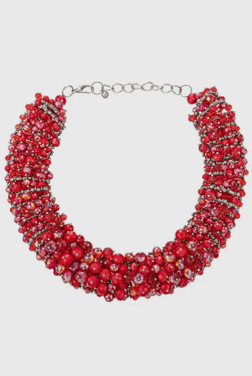 Ruby Red Statement Collar Necklace