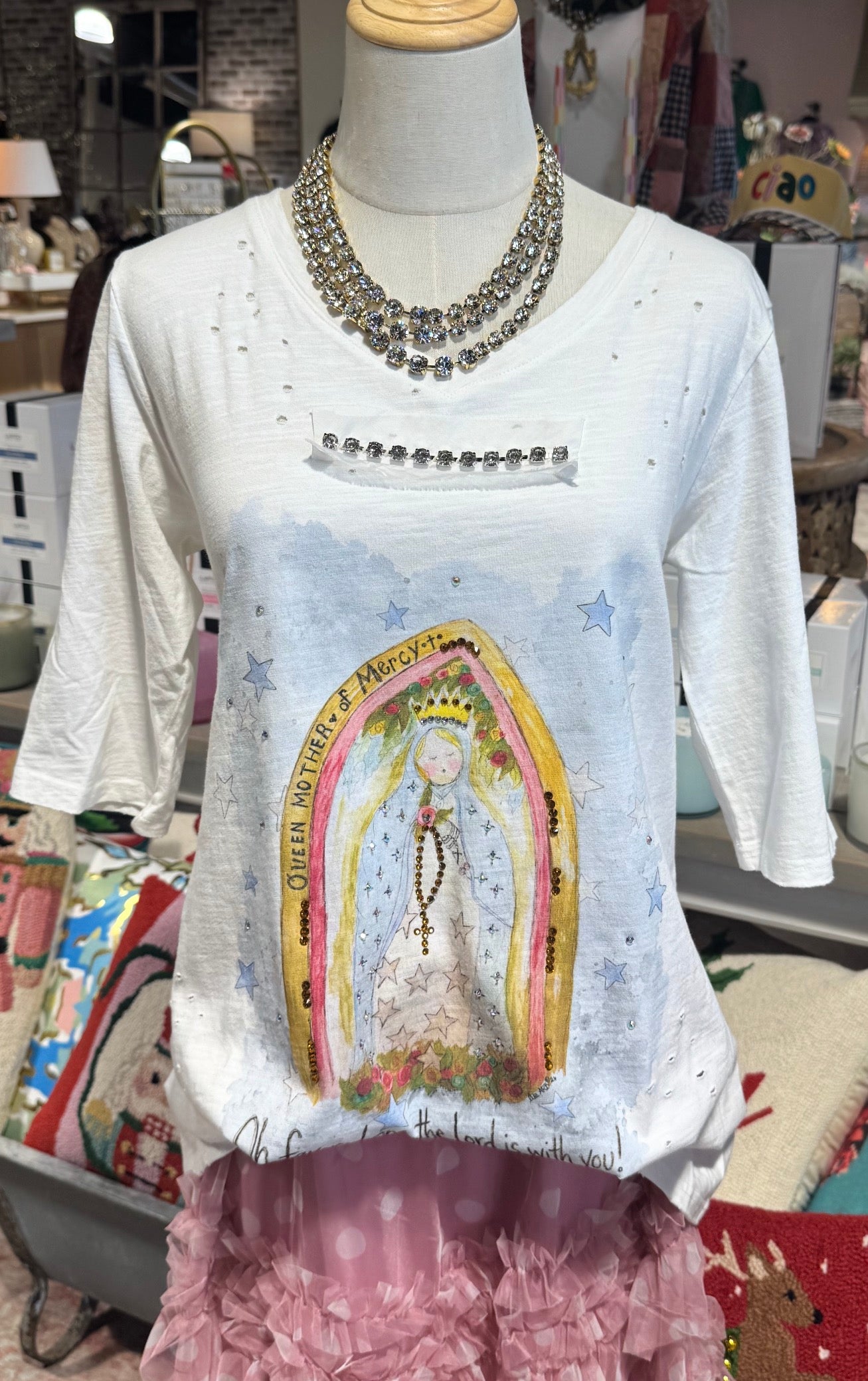 Queen Mother of Mercy Tattered Tee