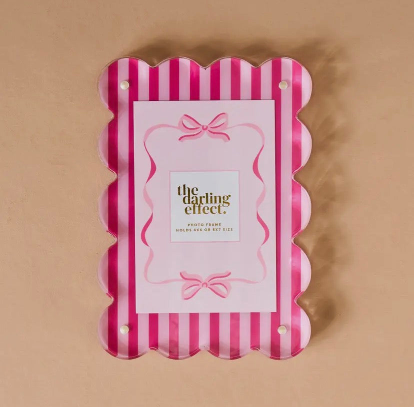 Pink Stripe Acrylic Frame