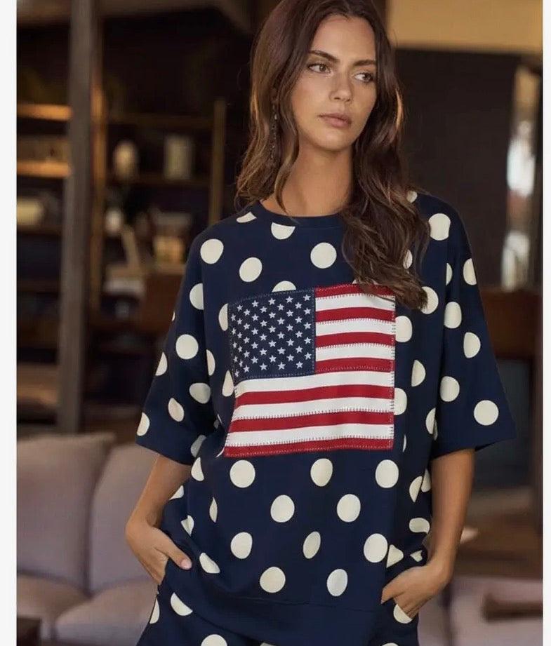 Polka Dot Flag Top