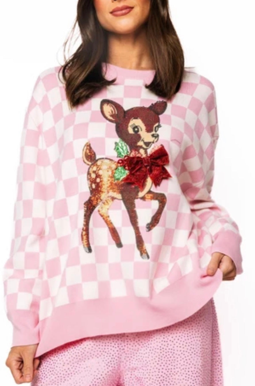Red & White Check Reindeer