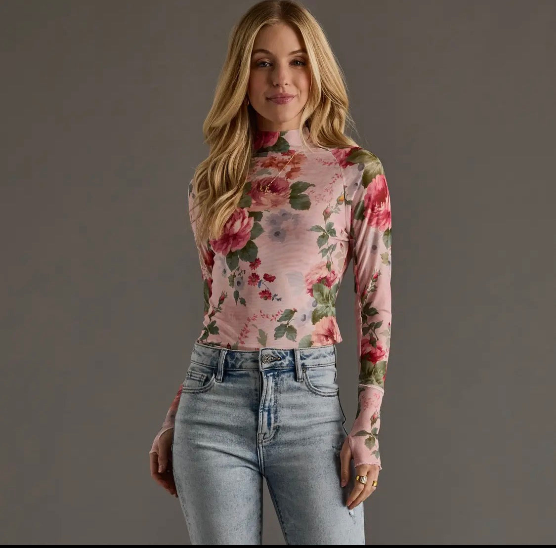 Kaitlyn Floral Mesh Top