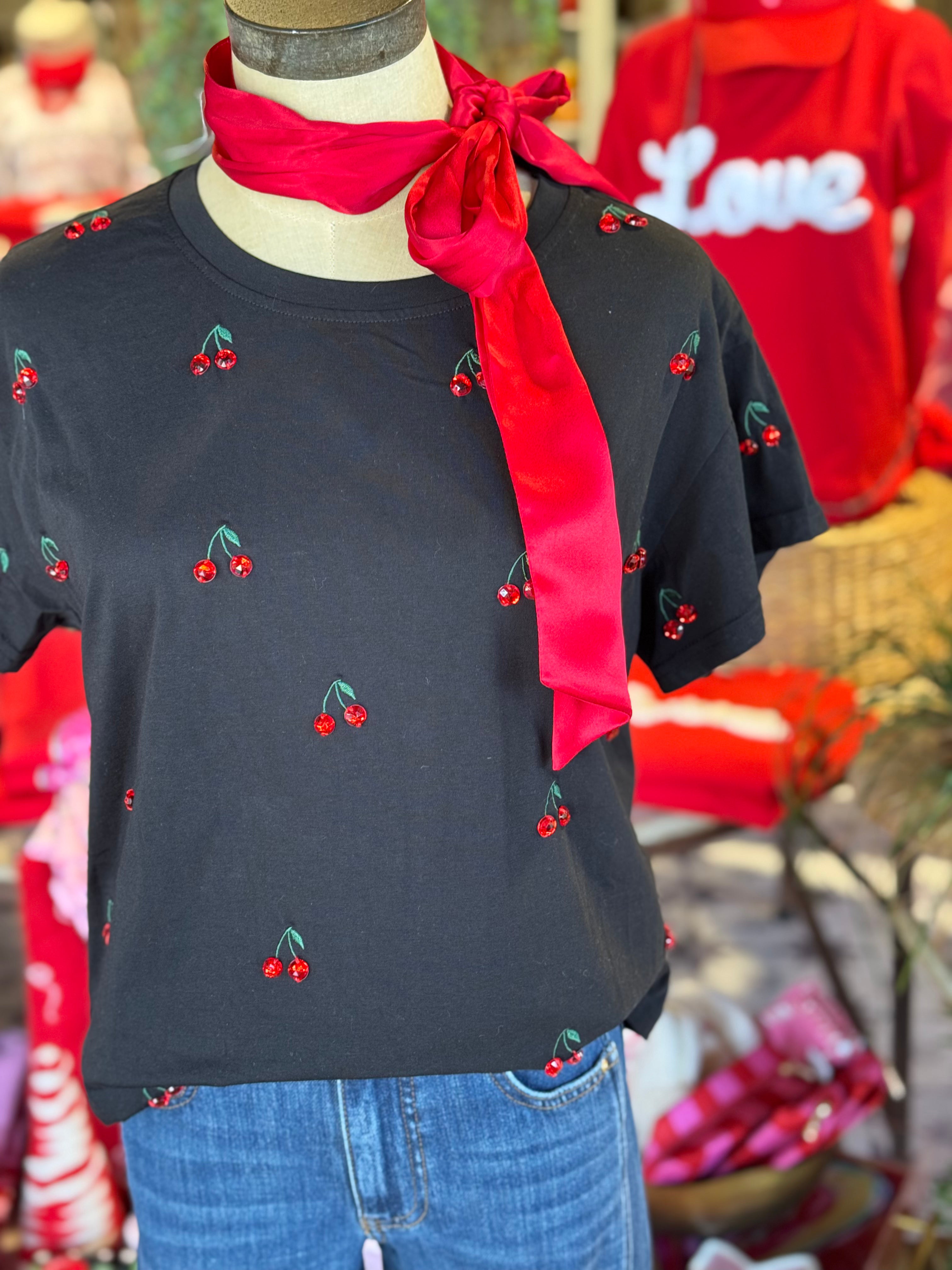 Jeweled Cherry Tee