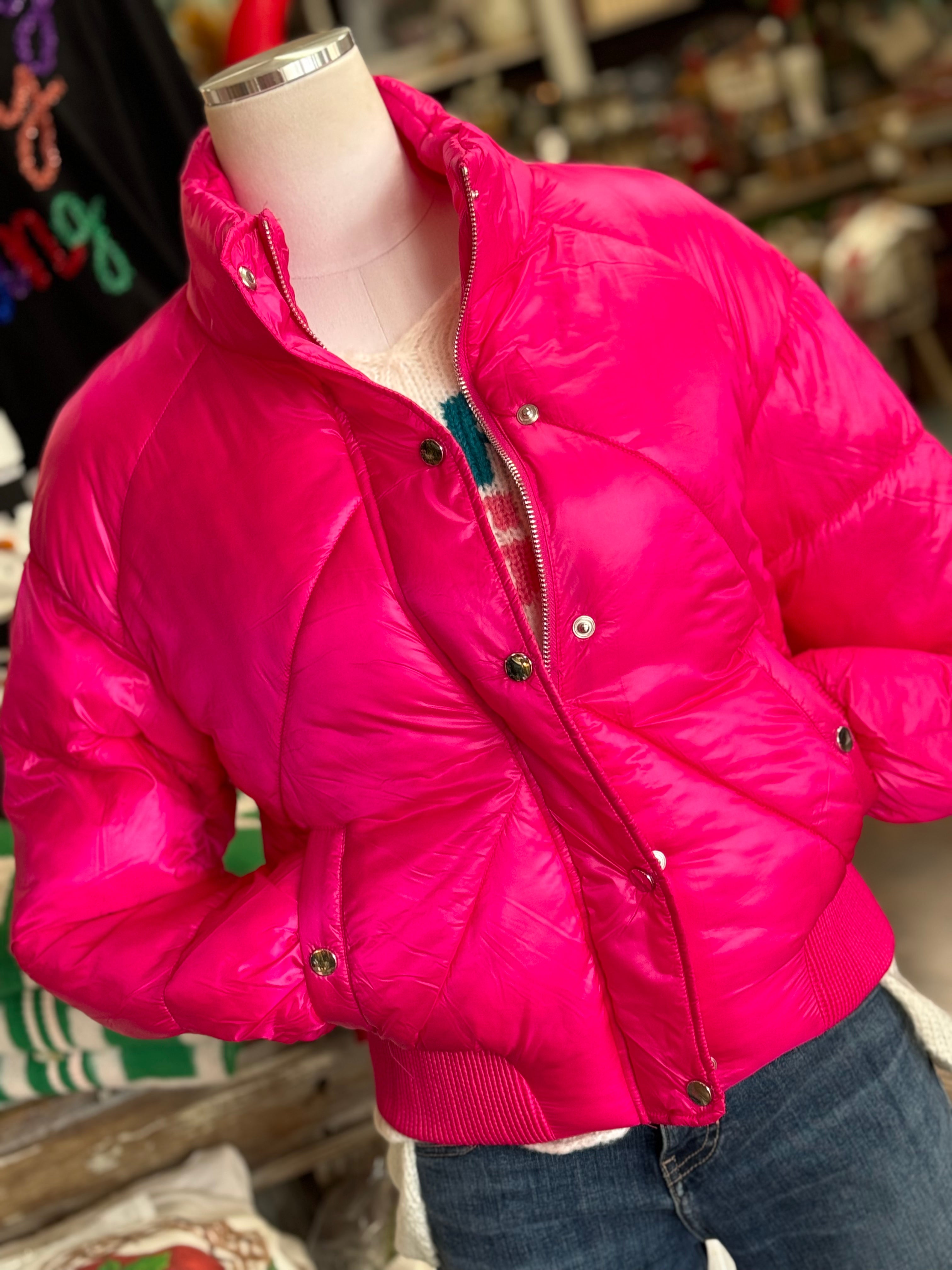 Neon Pink Puffer Coat
