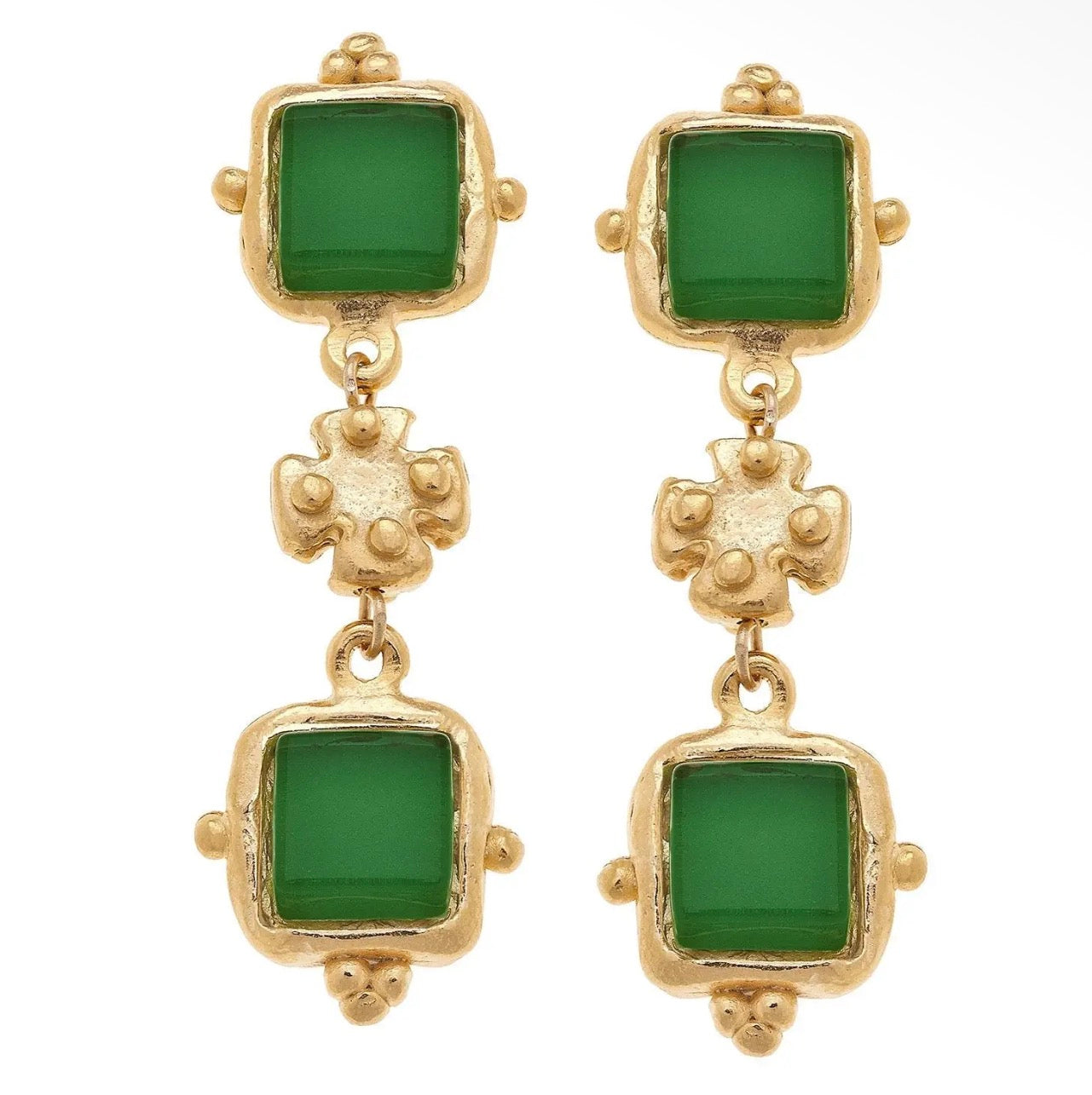 Charlotte French Glass Tier Earrings