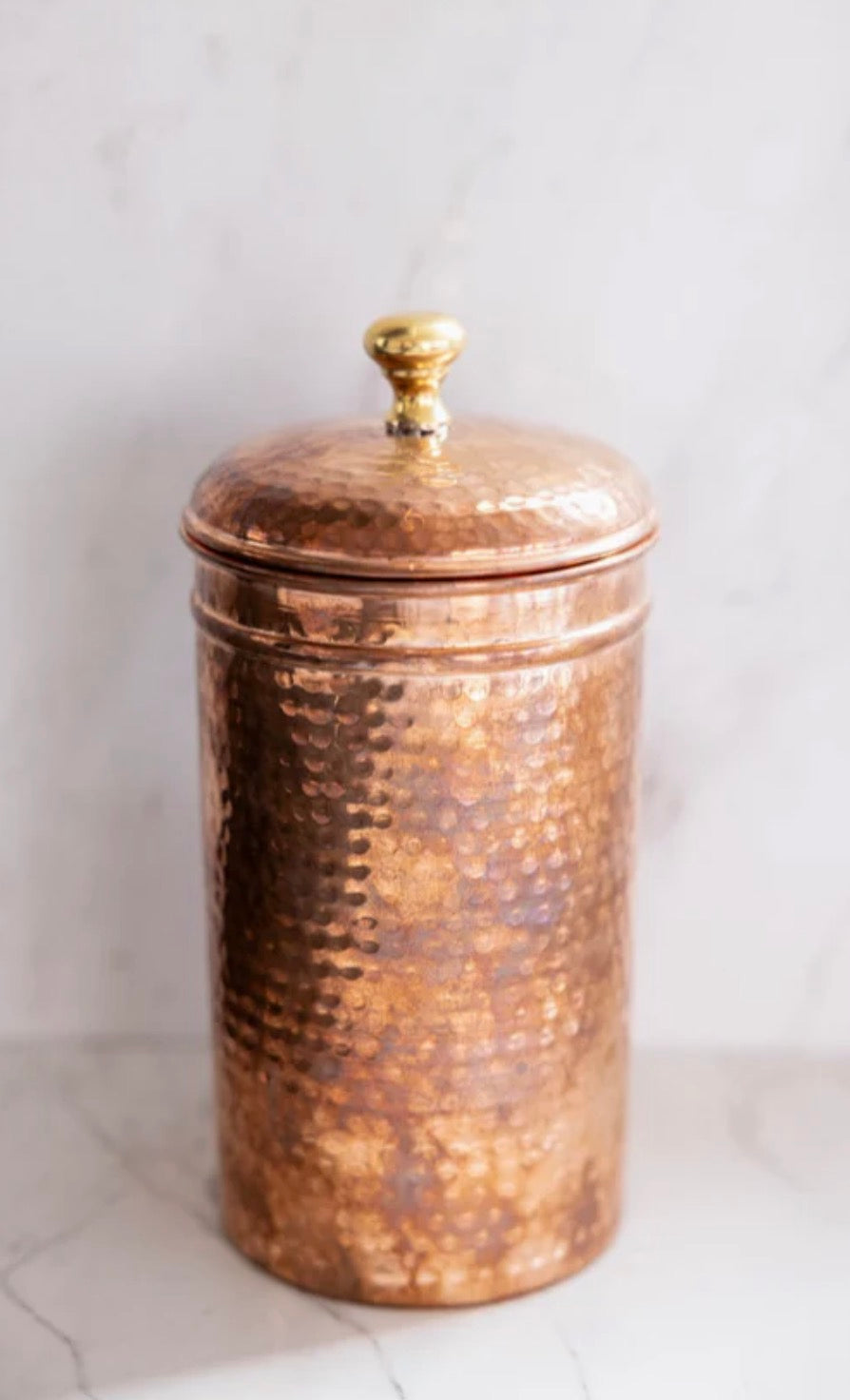 Hammered Decorative Canister