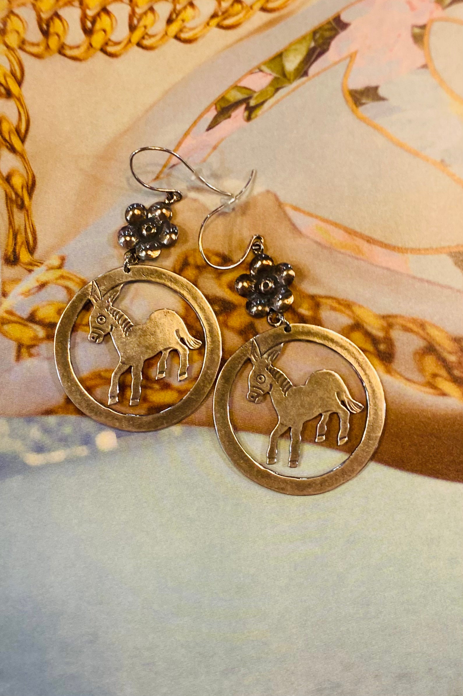 Flower Donkey Earrings