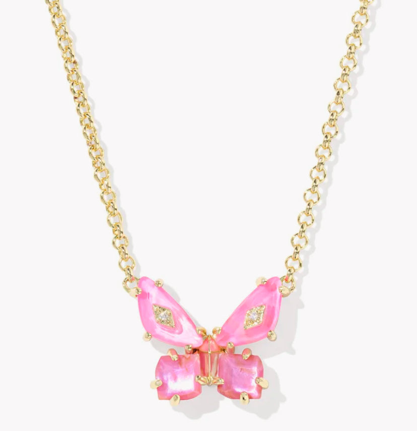 Bianca Butterfly Pendant Gold Necklace