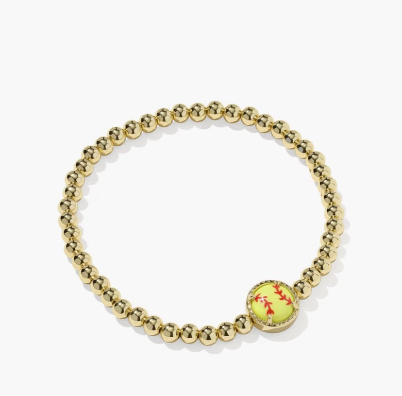 Softball Gold Stretch Bracelet