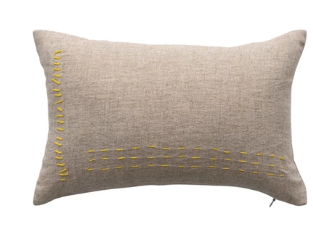 Embroidered Lumbar Pillow