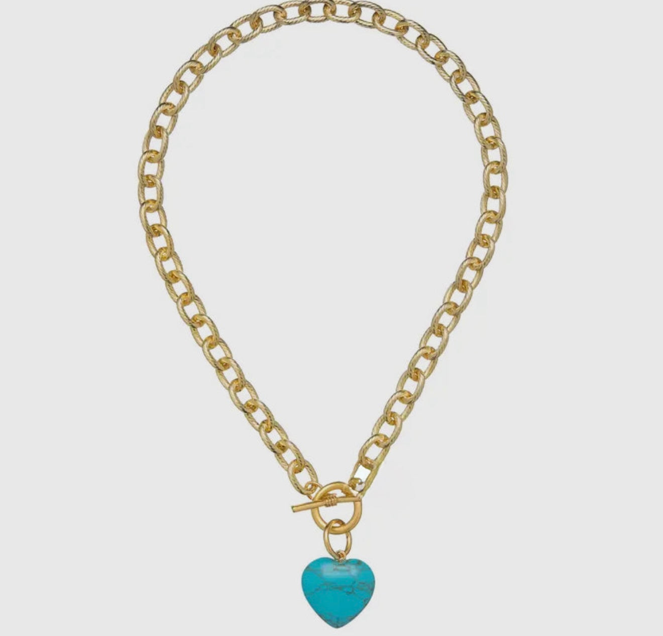 Stone Heart Toggle Necklace