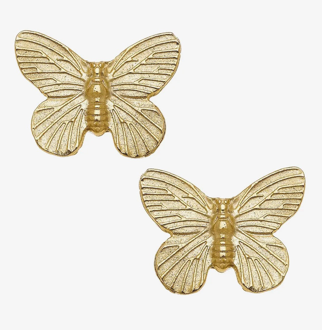 Gold Butterfly Stud