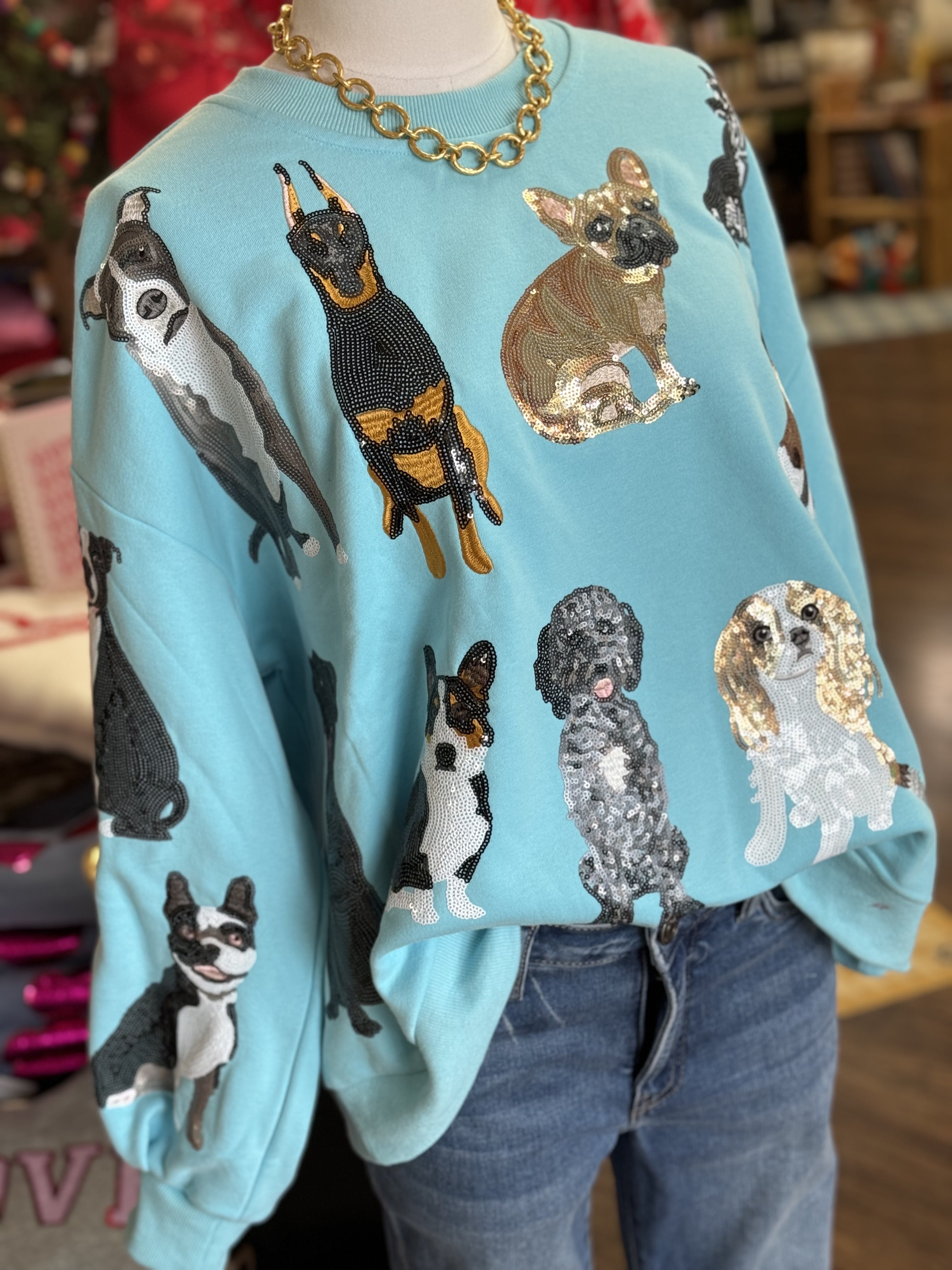 Sequin Dog Sweatshirt