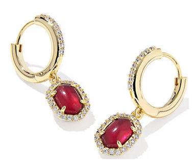 Daphne Dark Burgundy Huggie Earring — The Golden Antler Boutique