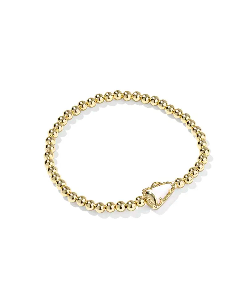 Gold Cheer White MOP Stretch Bracelet