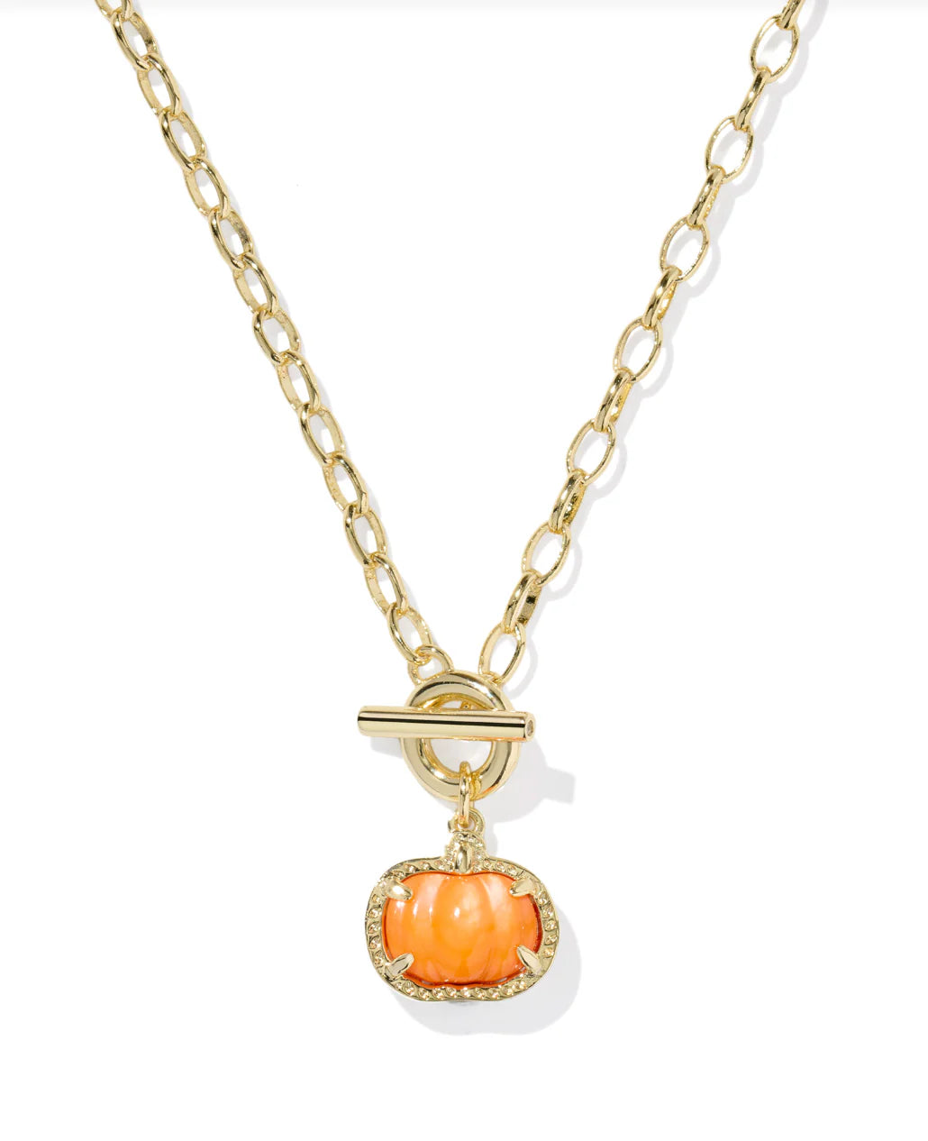 Pumpkin Gold Link Chain Necklace