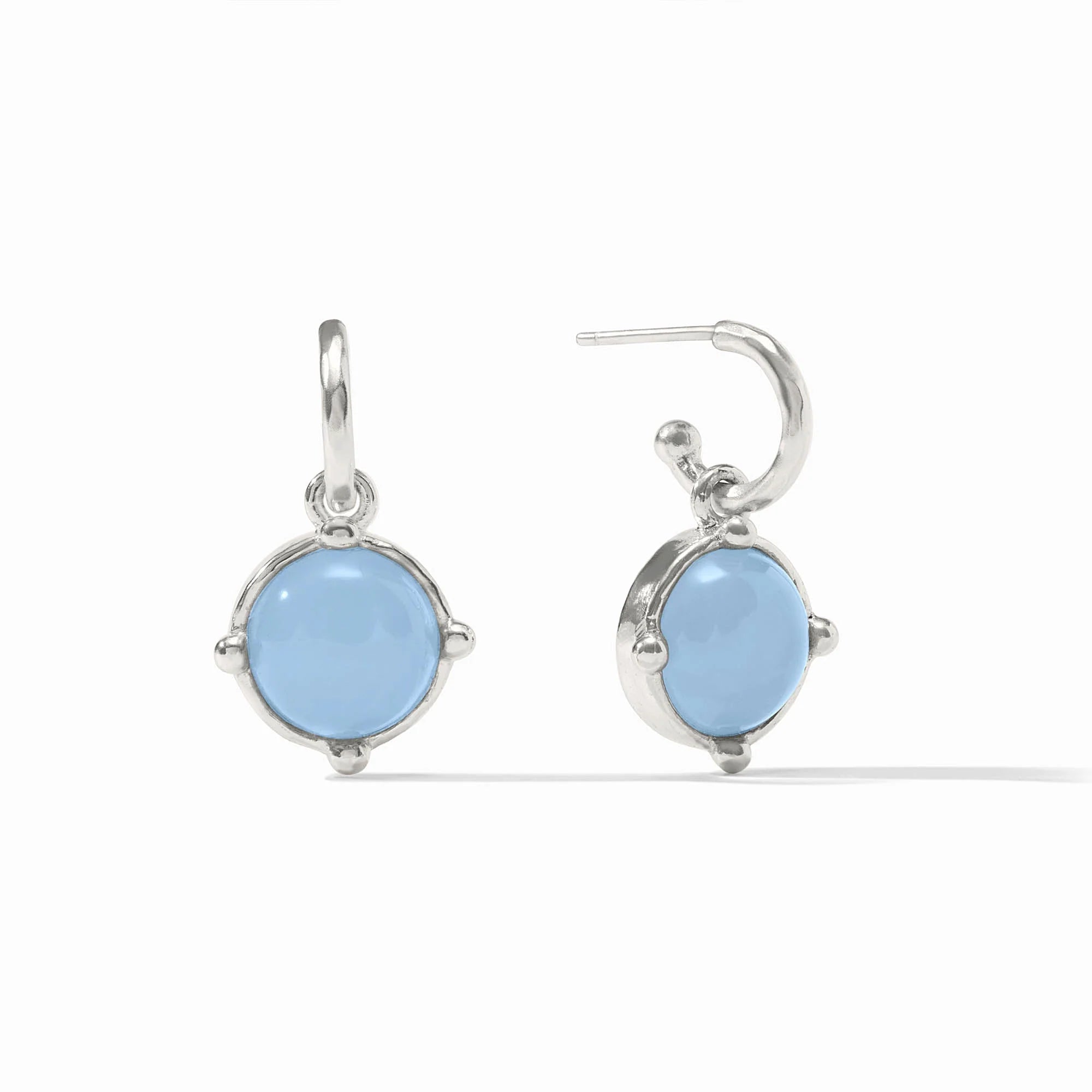 Honeybee Chalcedony Blue Hoop & Charm Earring