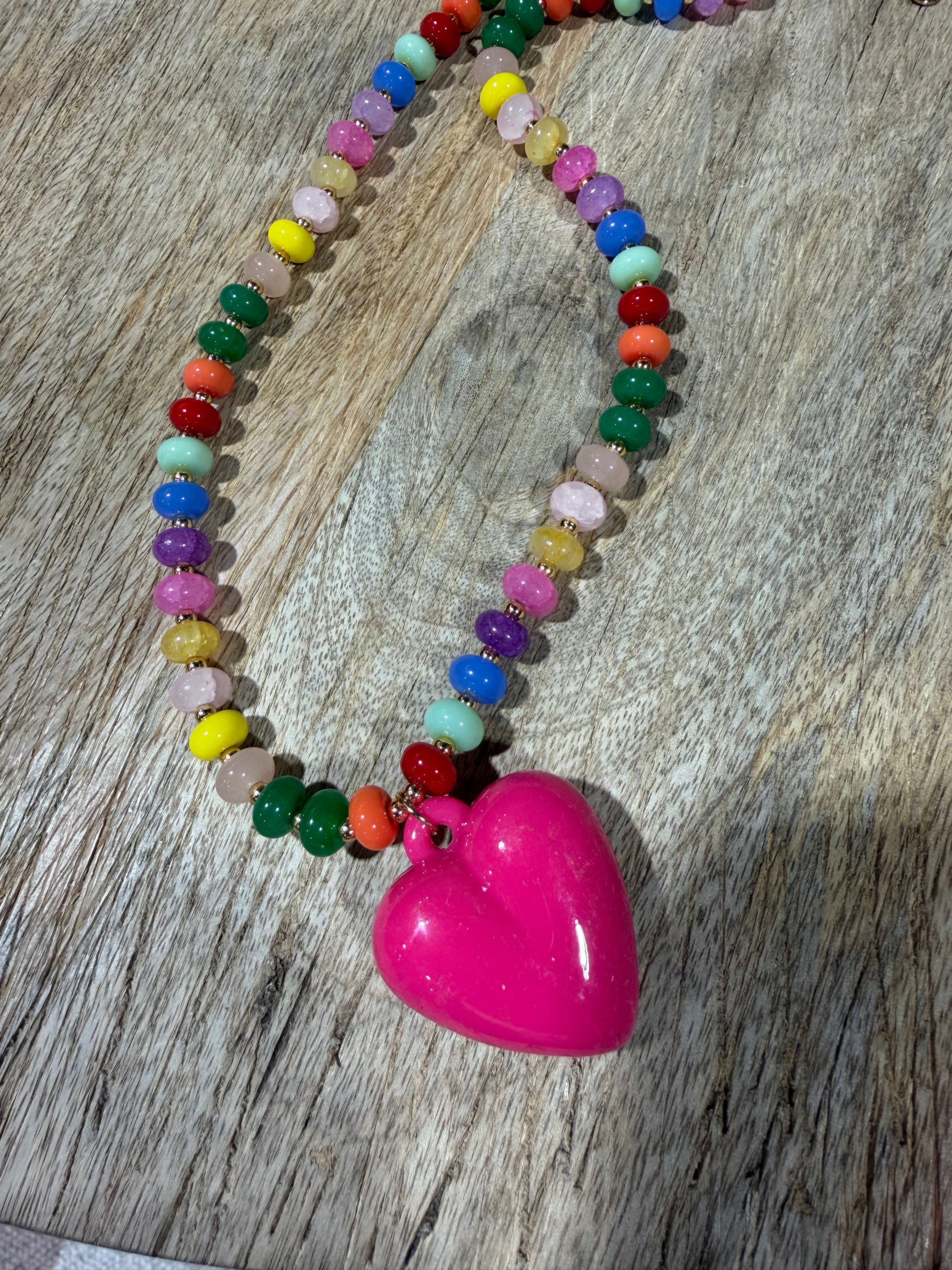Happy Colorful Heart Necklace