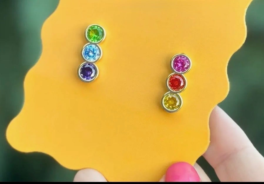 Drop Earrings - Rainbow Gems - Claire (2 styles)