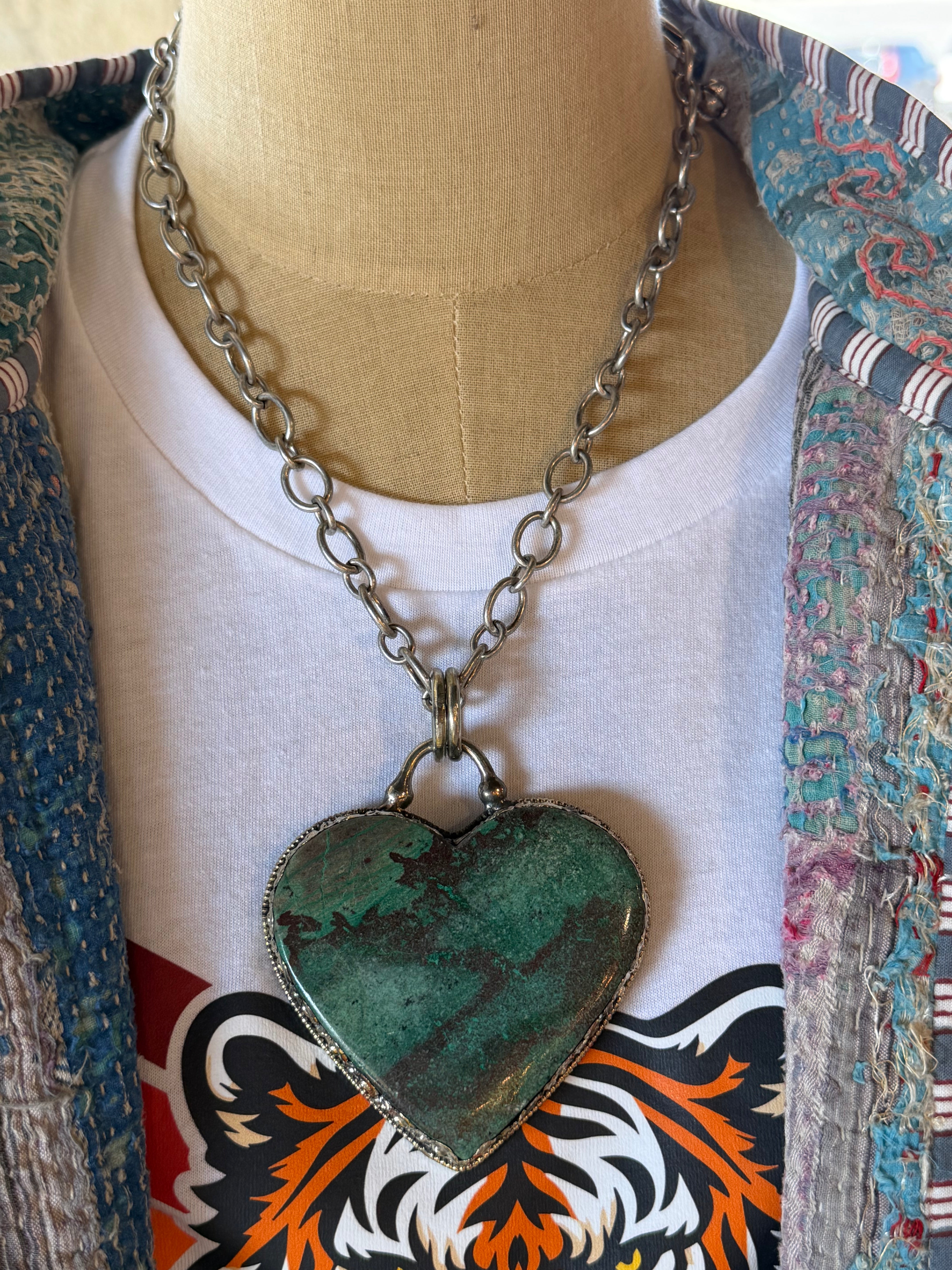 Chrysocola Heart Necklace