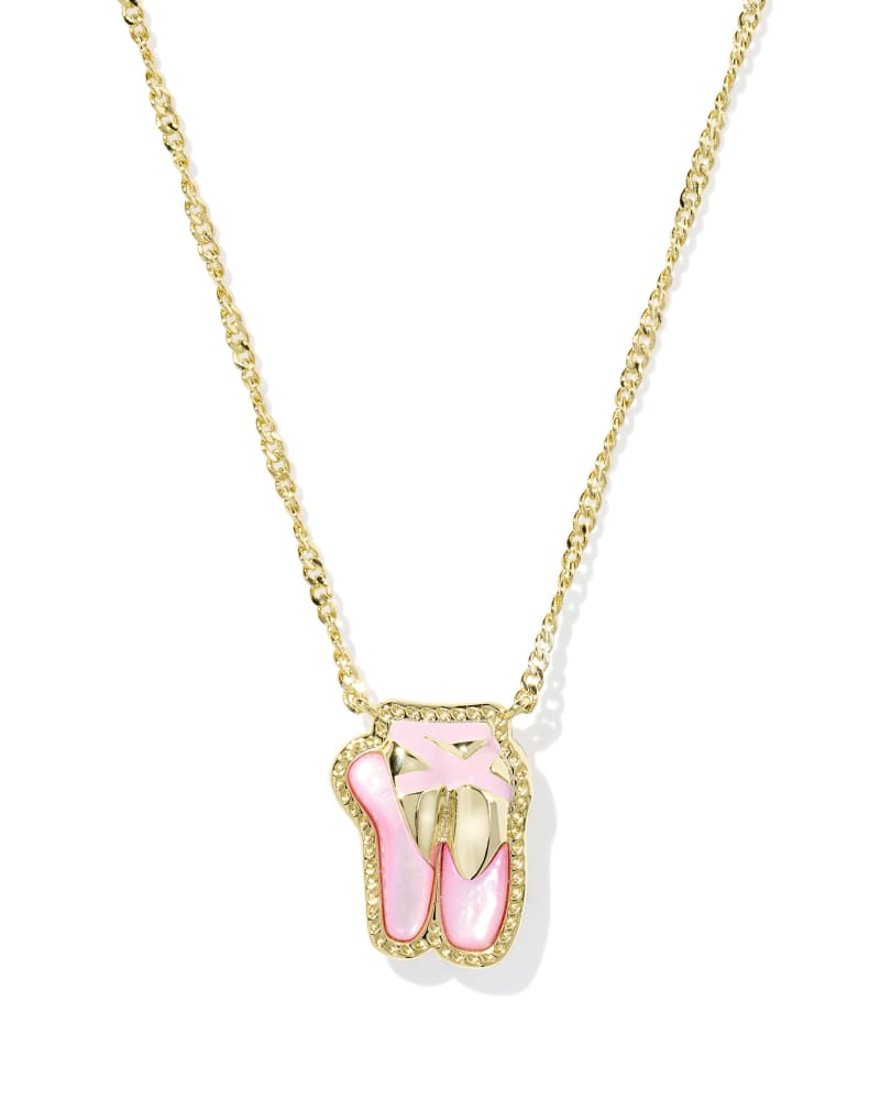 Ballet Shoe Pendant Necklace (Gold or Silver)