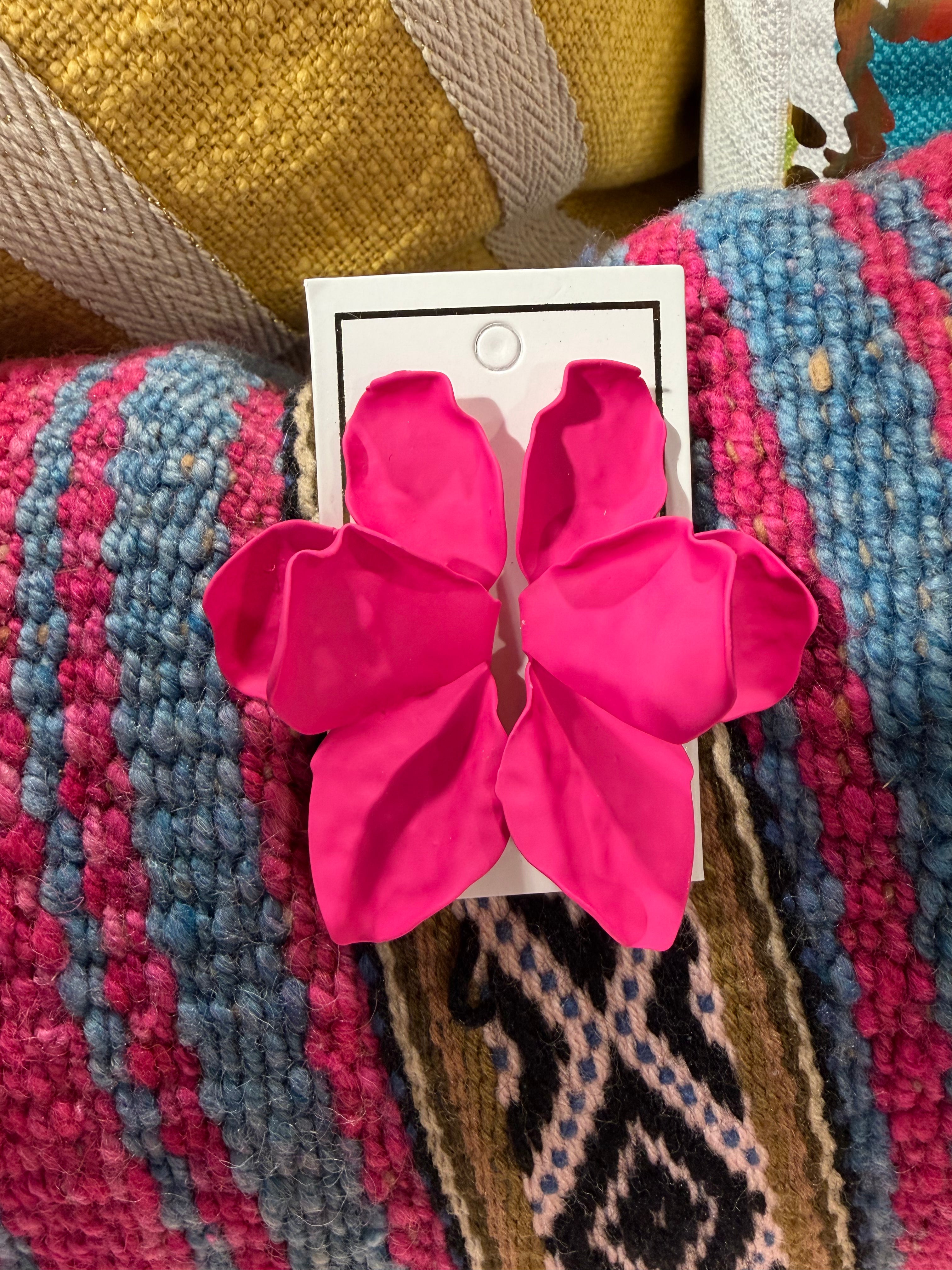 Eden Hot Pink Petal Earrings