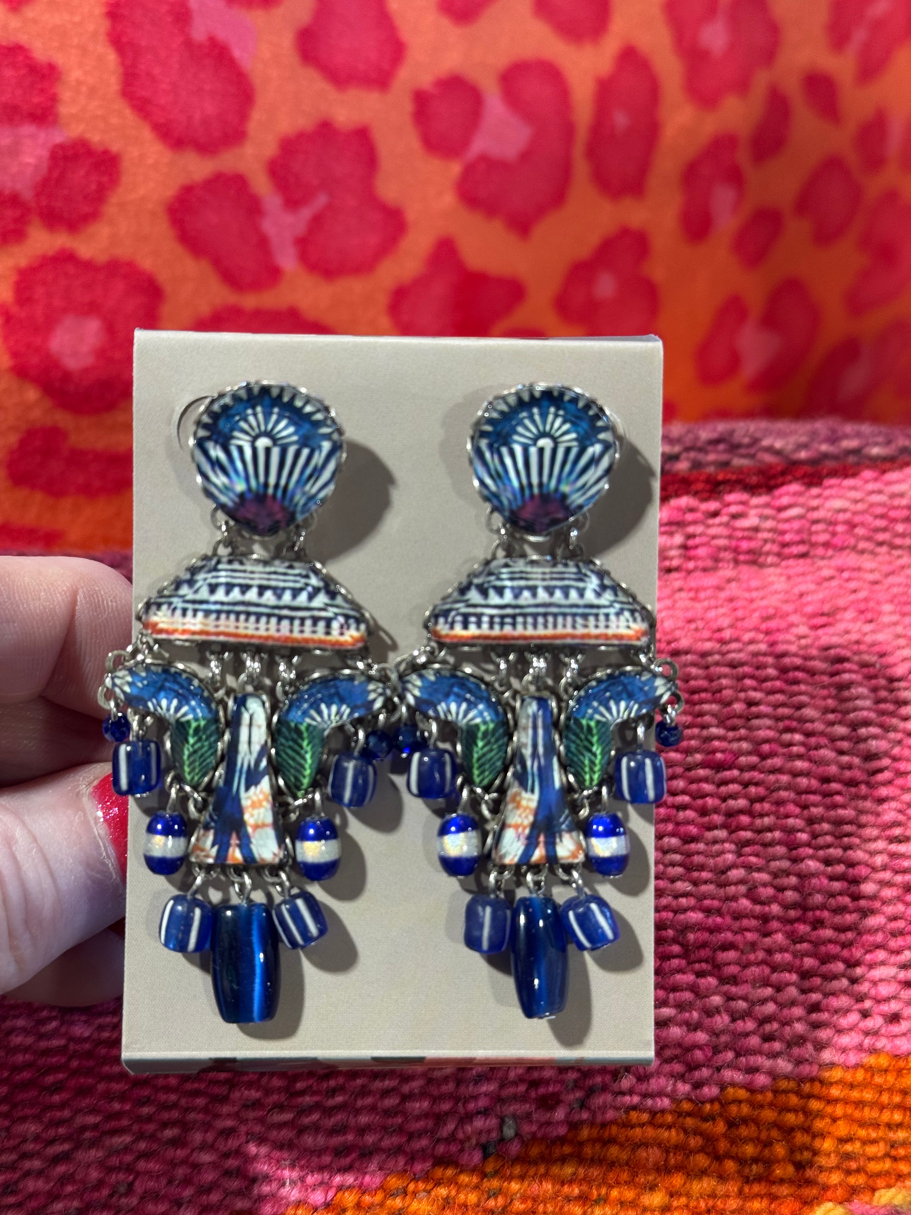 Blue Dome Earrings