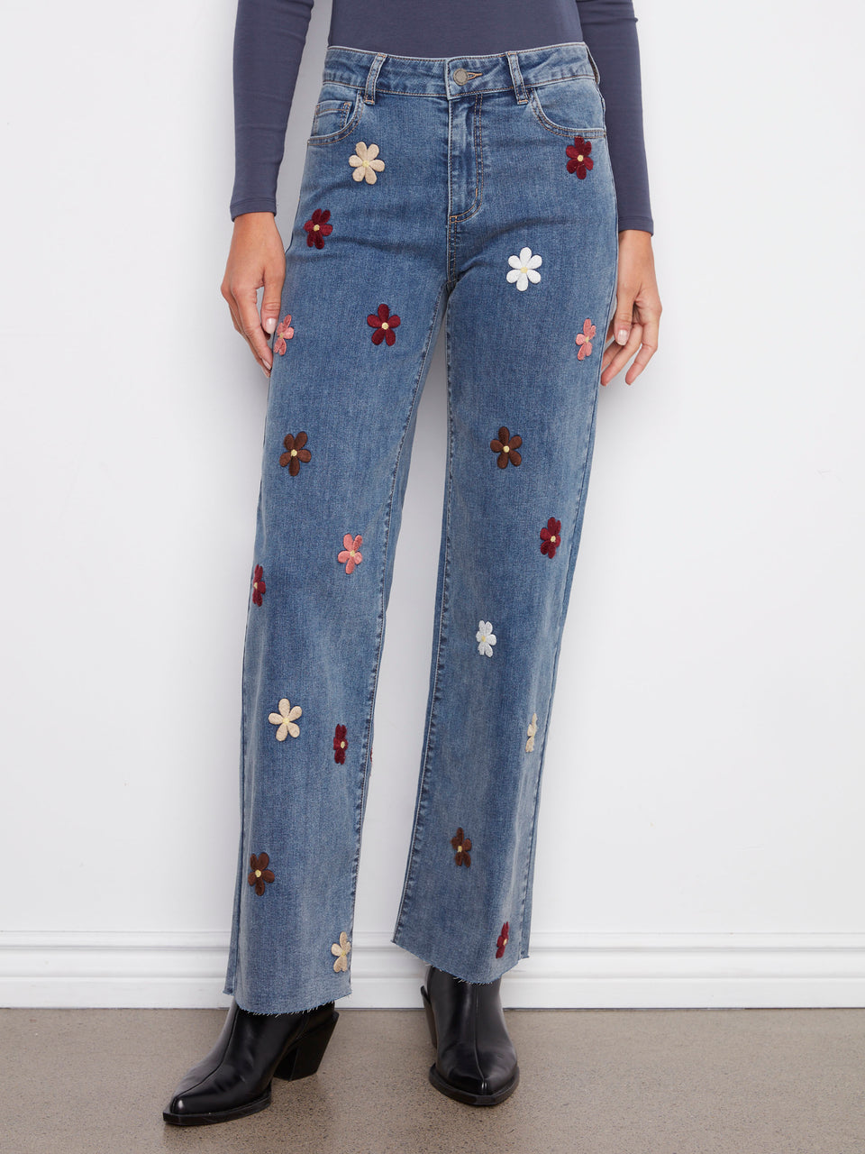 Daisy Embroidery Jeans