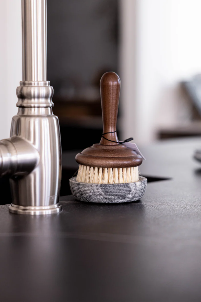 Grey Marble Soap & Brush Holder