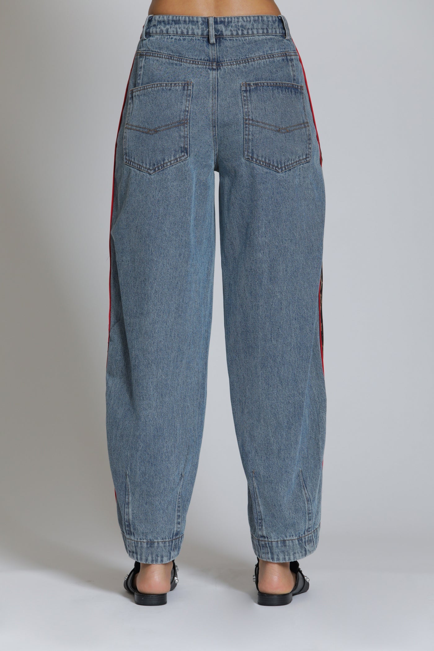 Leopard/Denim Mixed Joggers