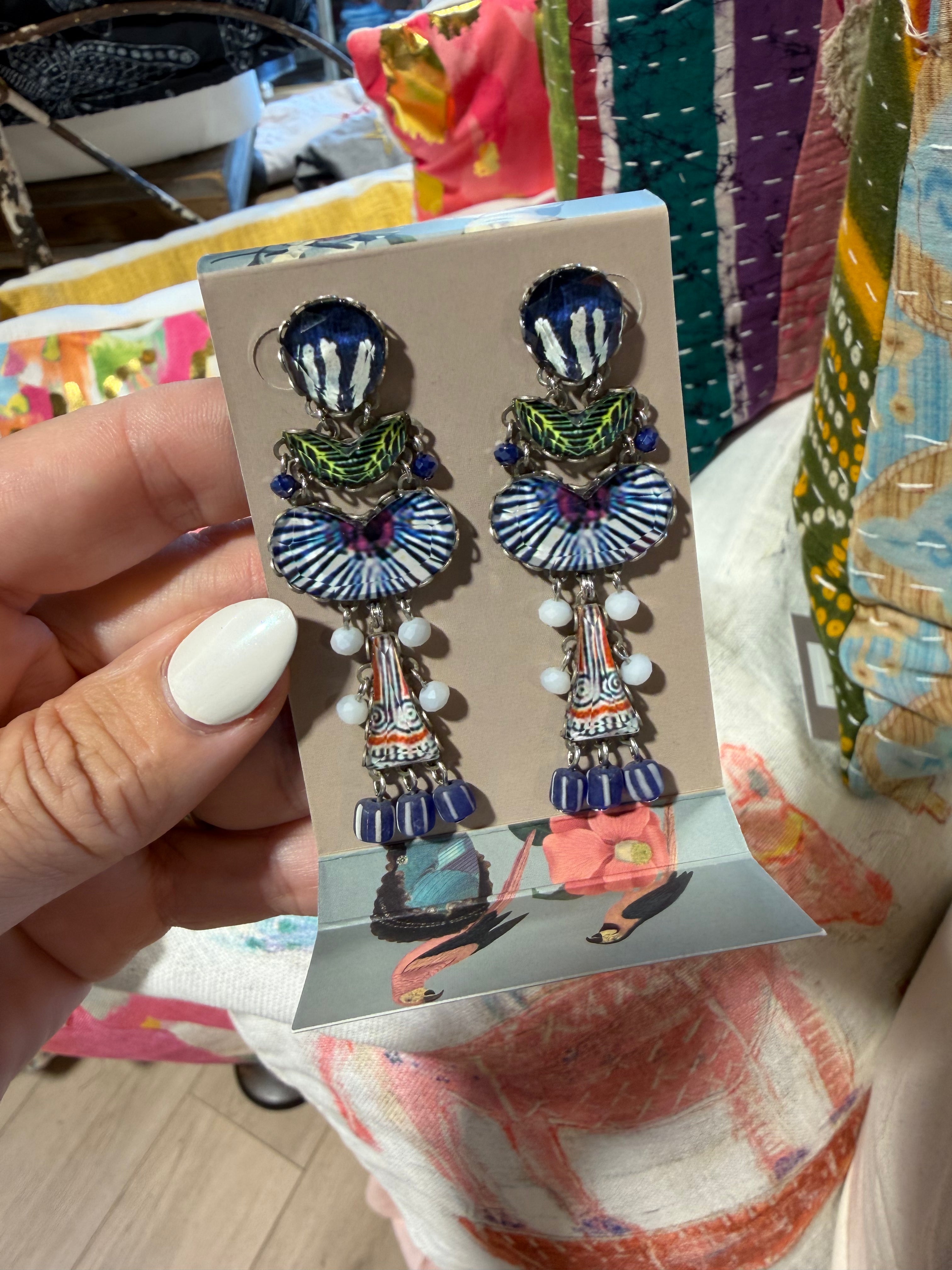 Blue Dome Earrings