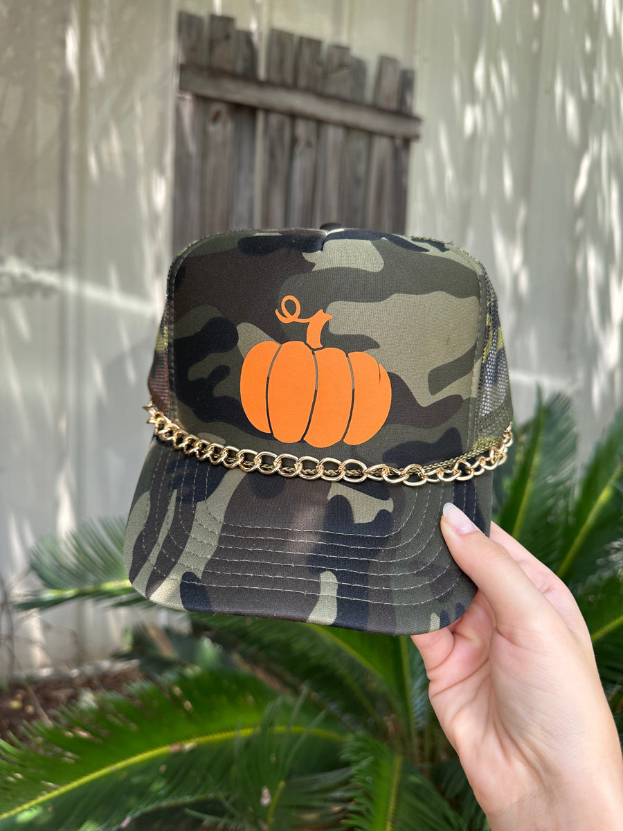 Camo Pumpkin Trucker Hat - SALE