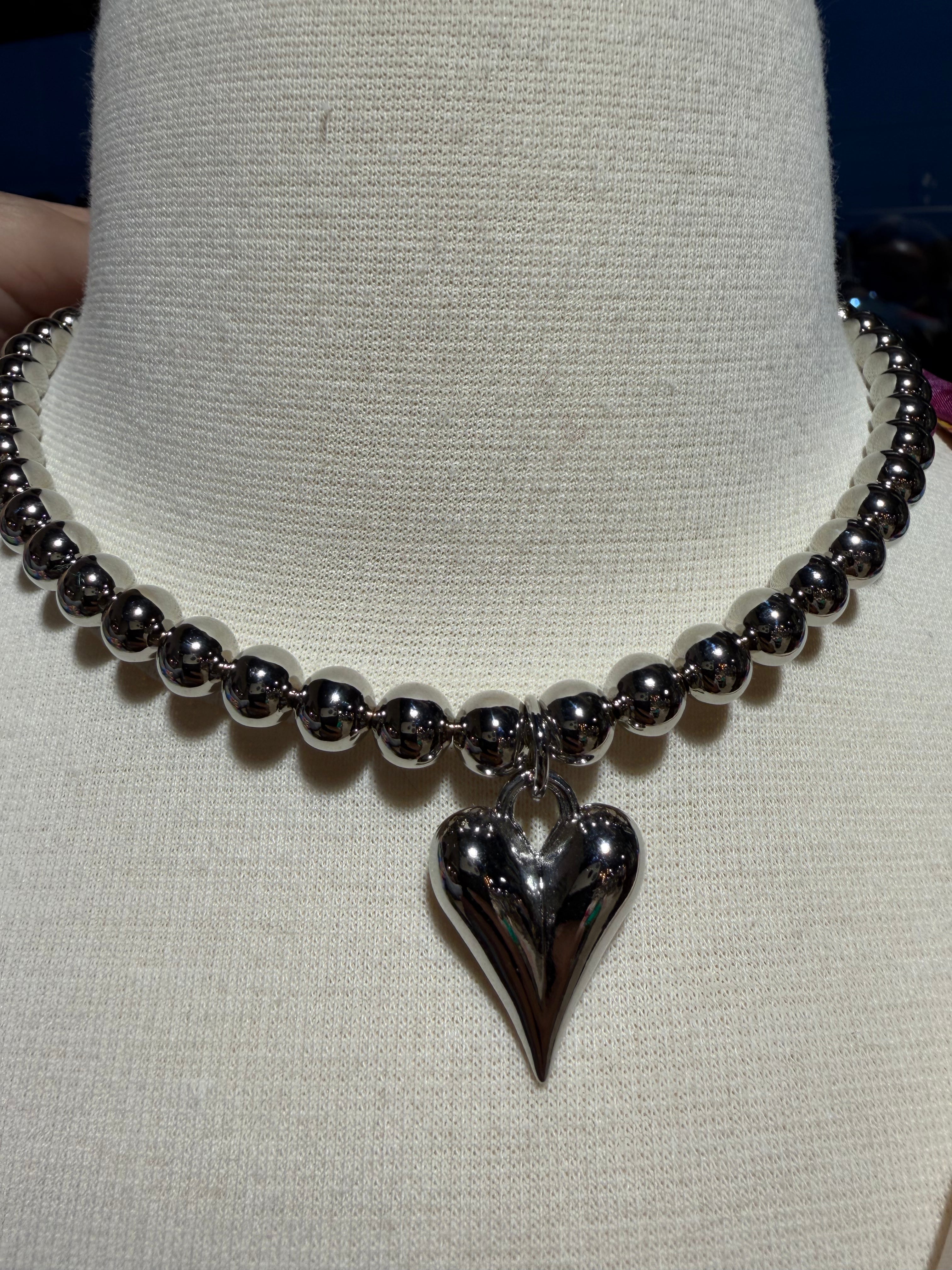 Gianna  Silver Heart Necklace