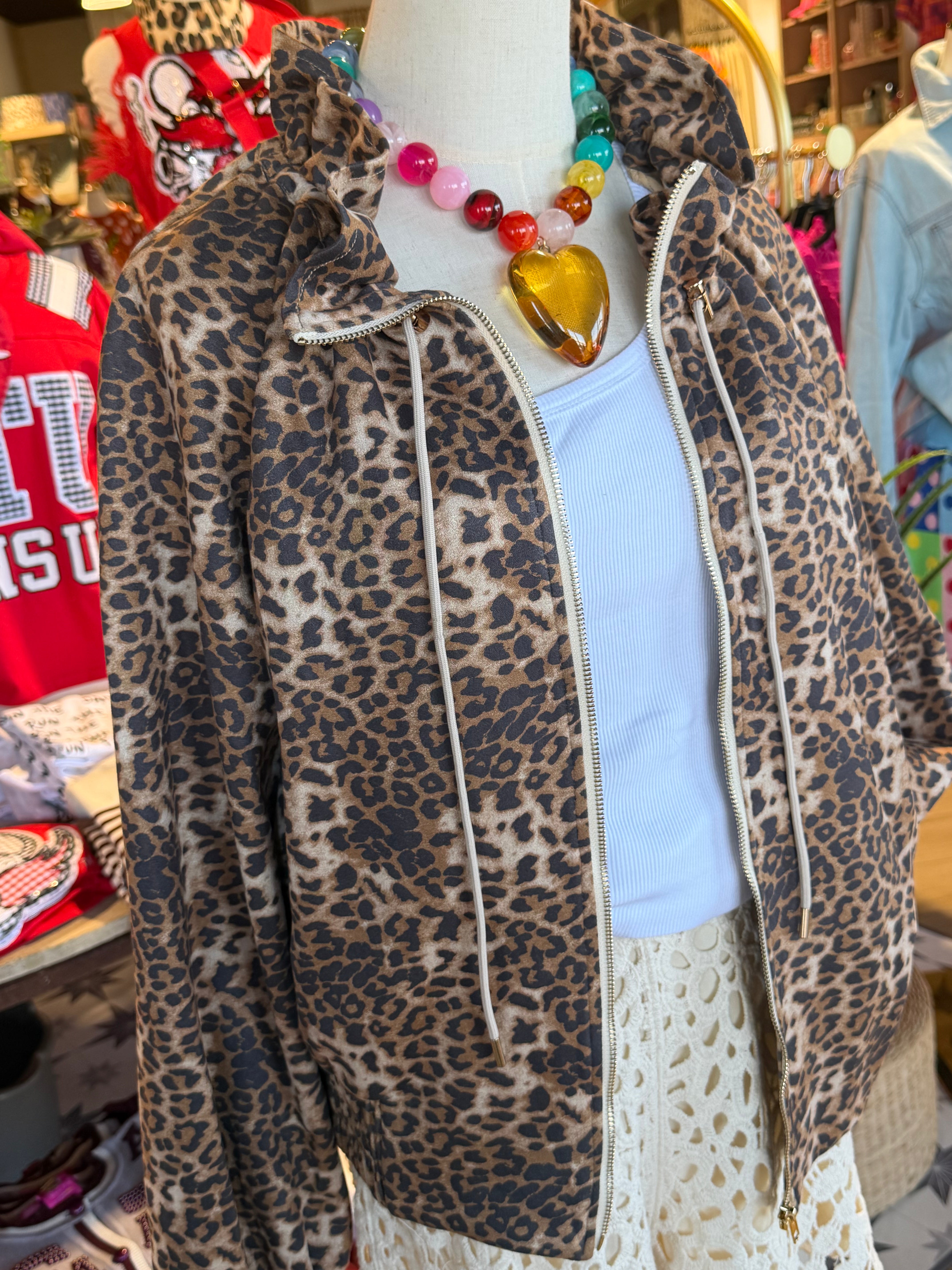 Ruffle Leopard Jacket