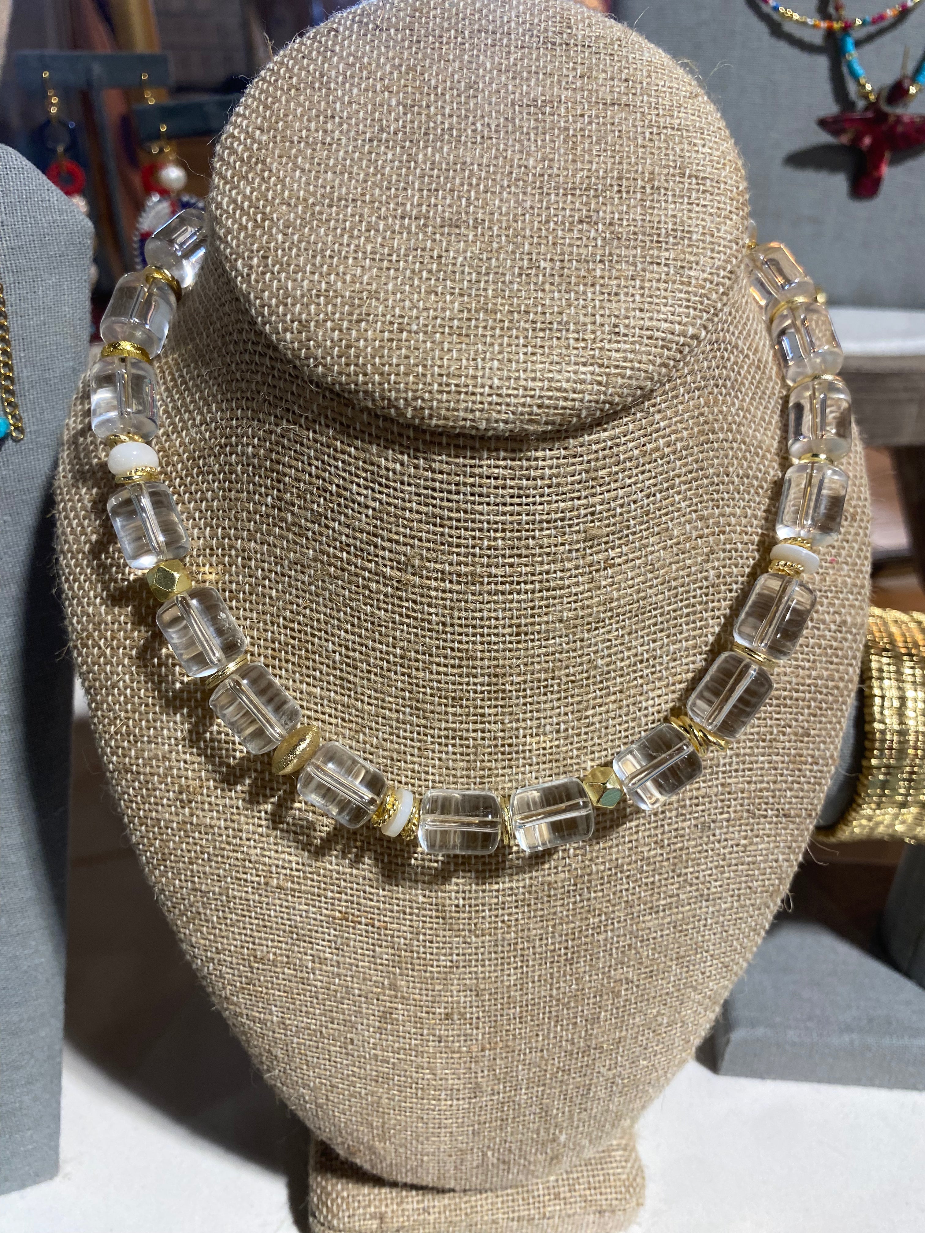 Stephanie Quartz and Gold Necklace