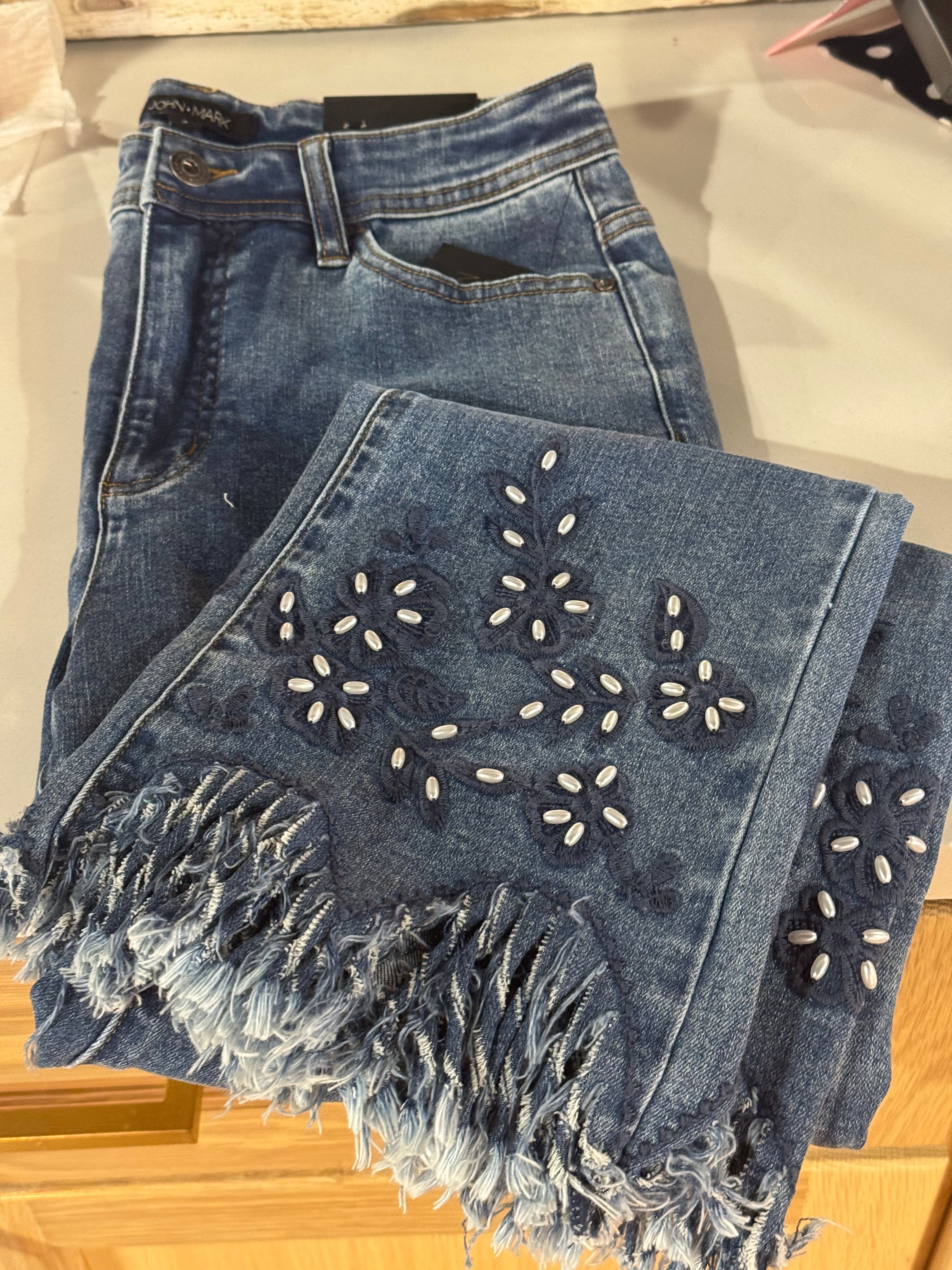 Hanna Fringed Beaded Jeans