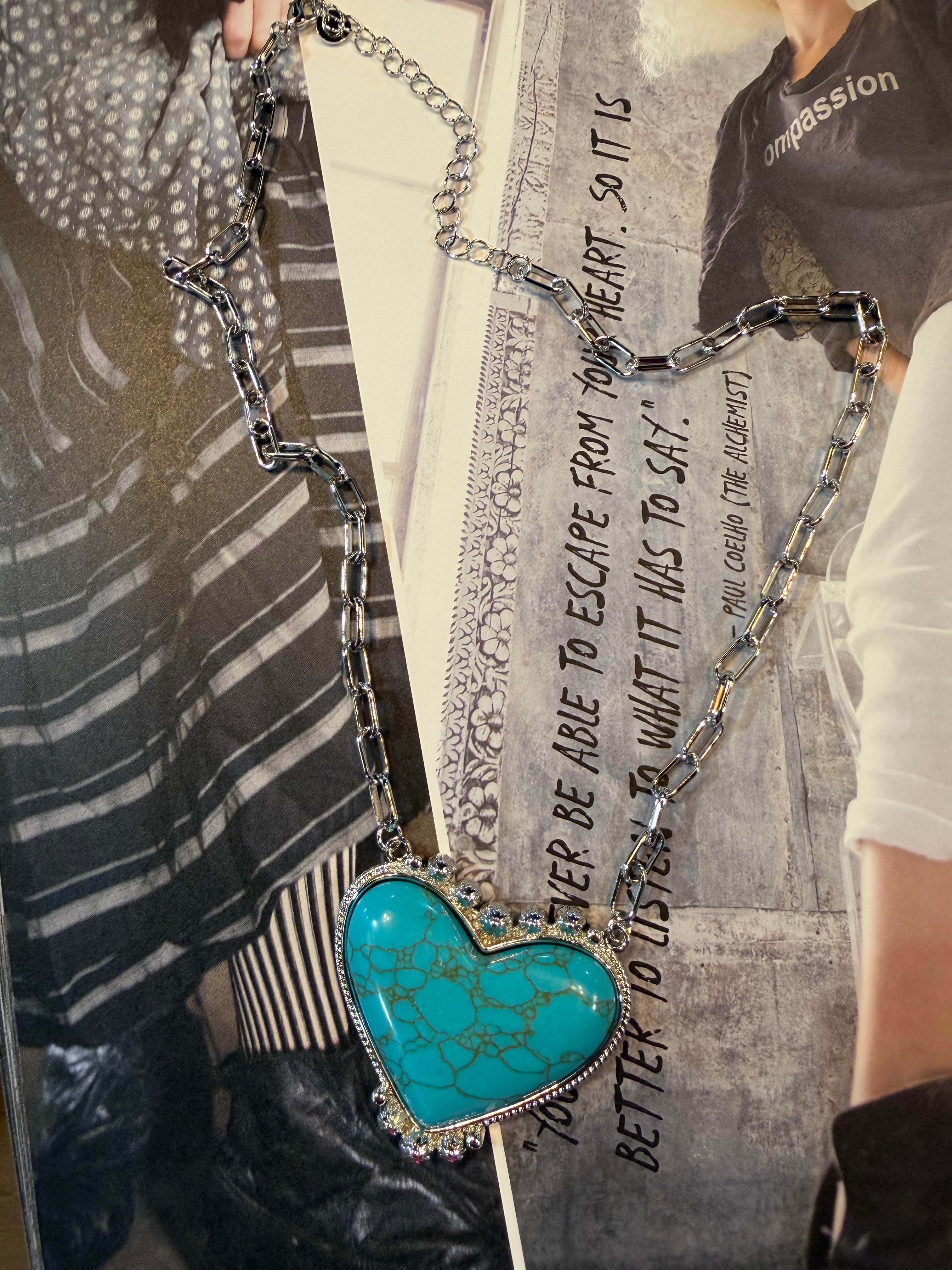 Turquoise Heart (Gold & Silver)