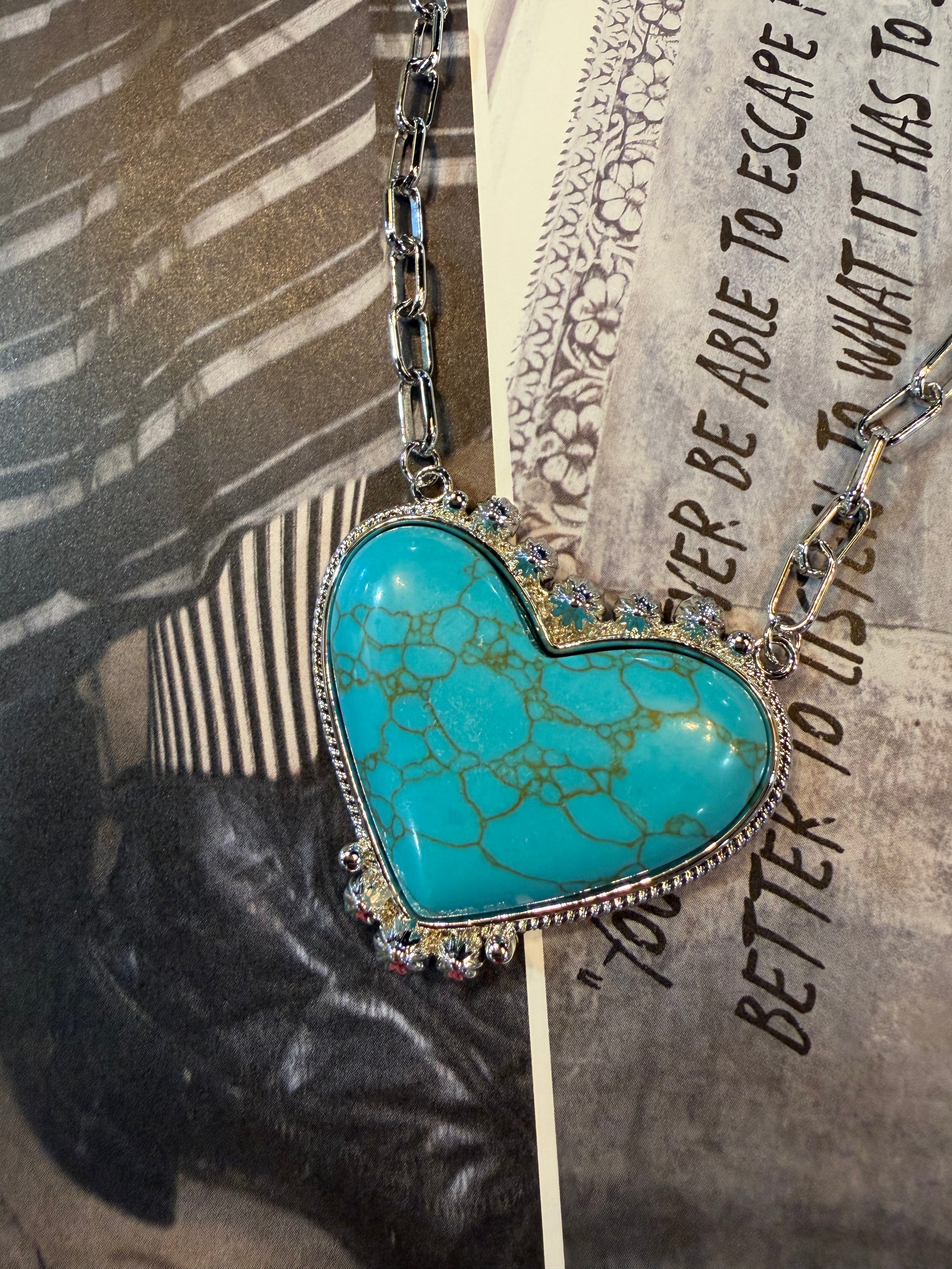 Turquoise Heart (Gold & Silver)