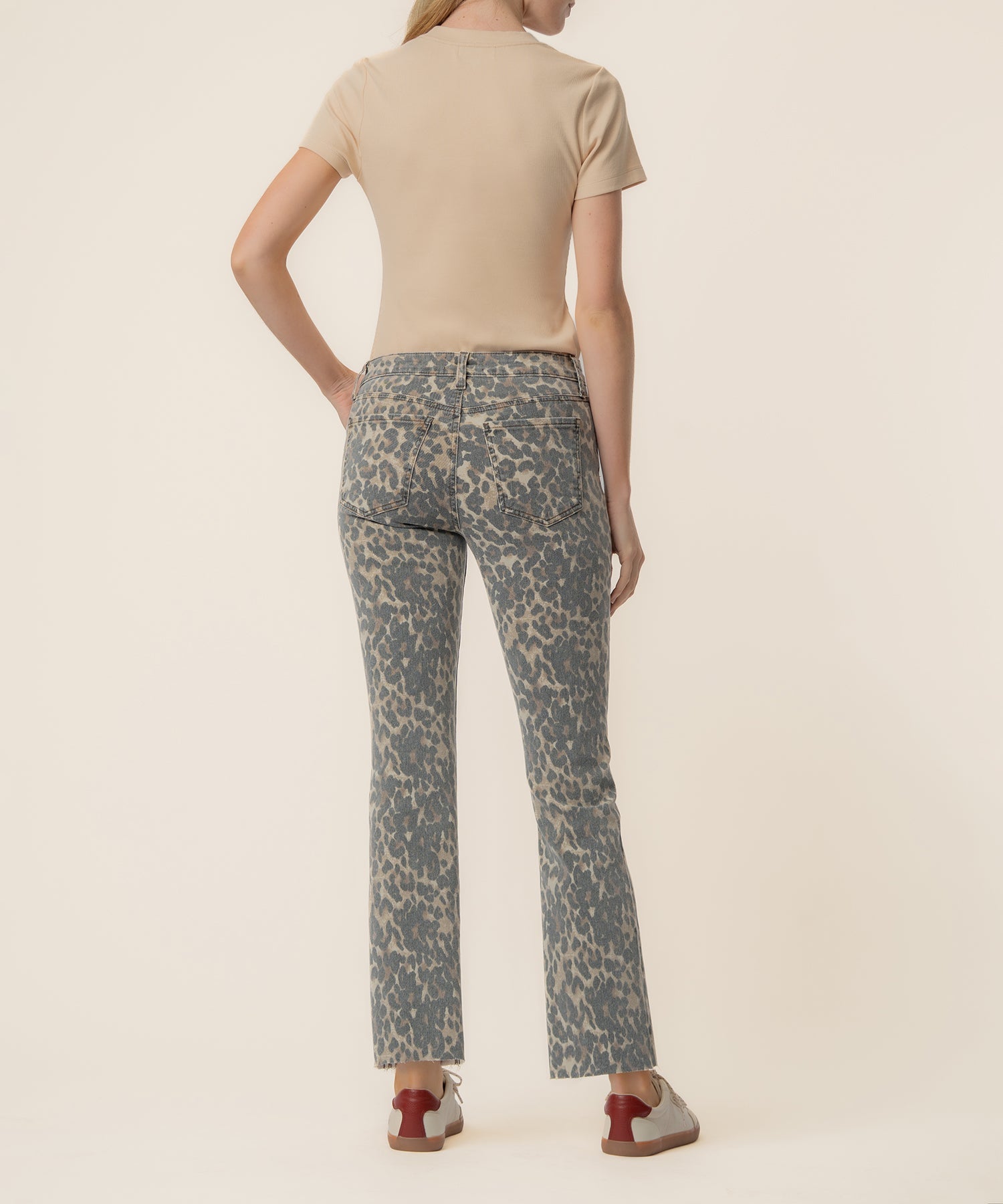 Tara Leopard Ankle Flare Jeans