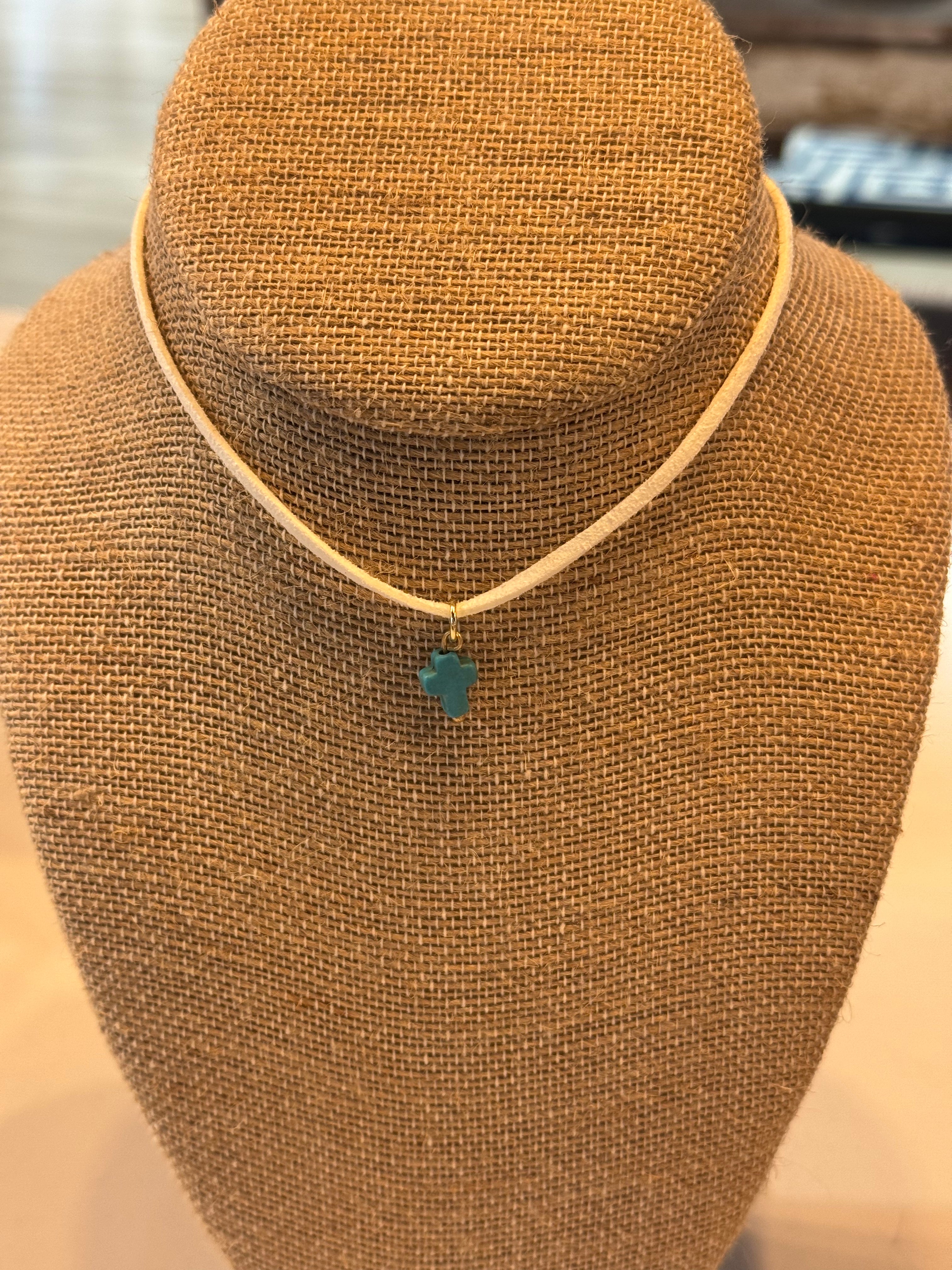 Taylor Leather Cross Necklace