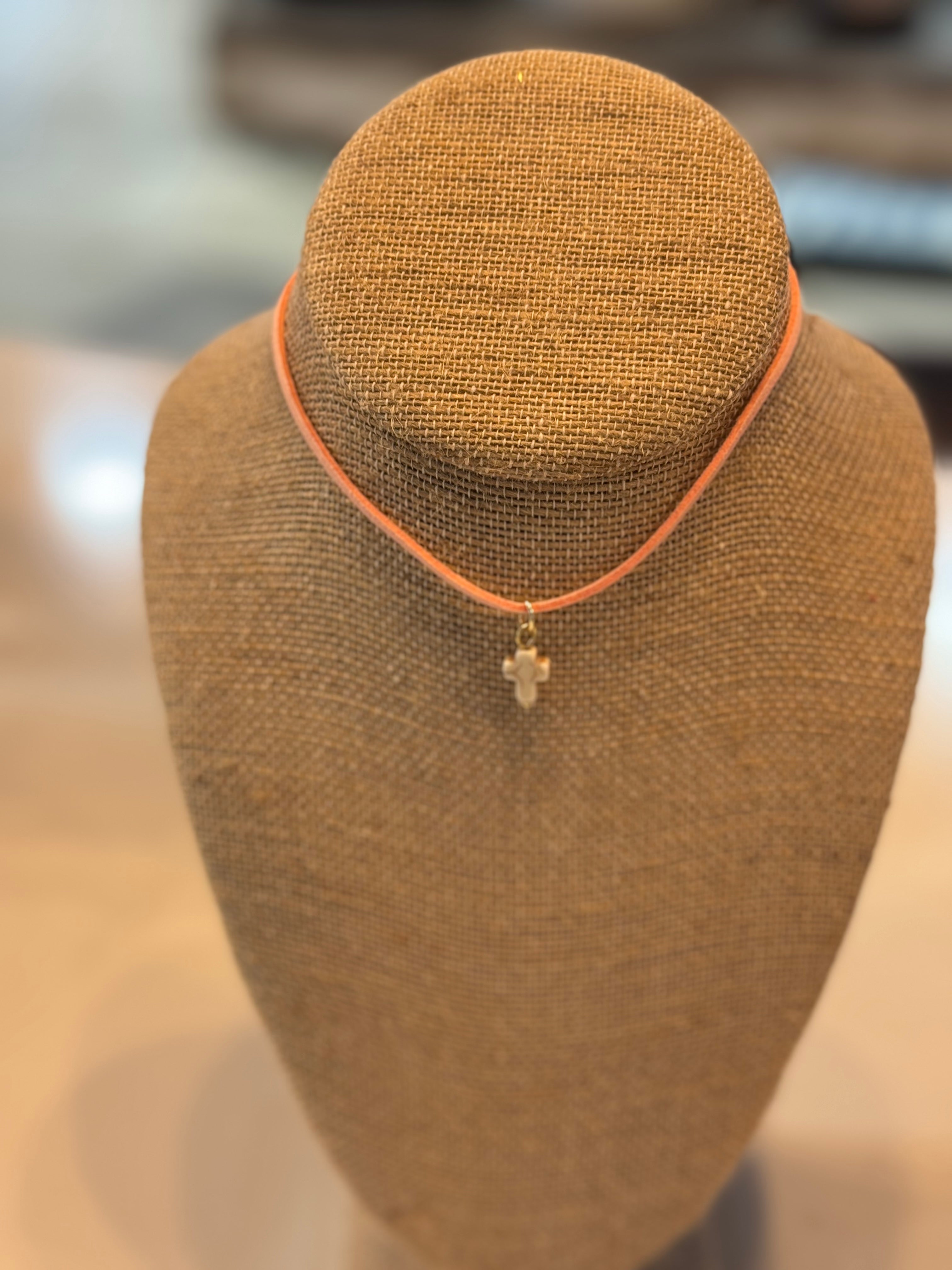 Taylor Leather Cross Necklace