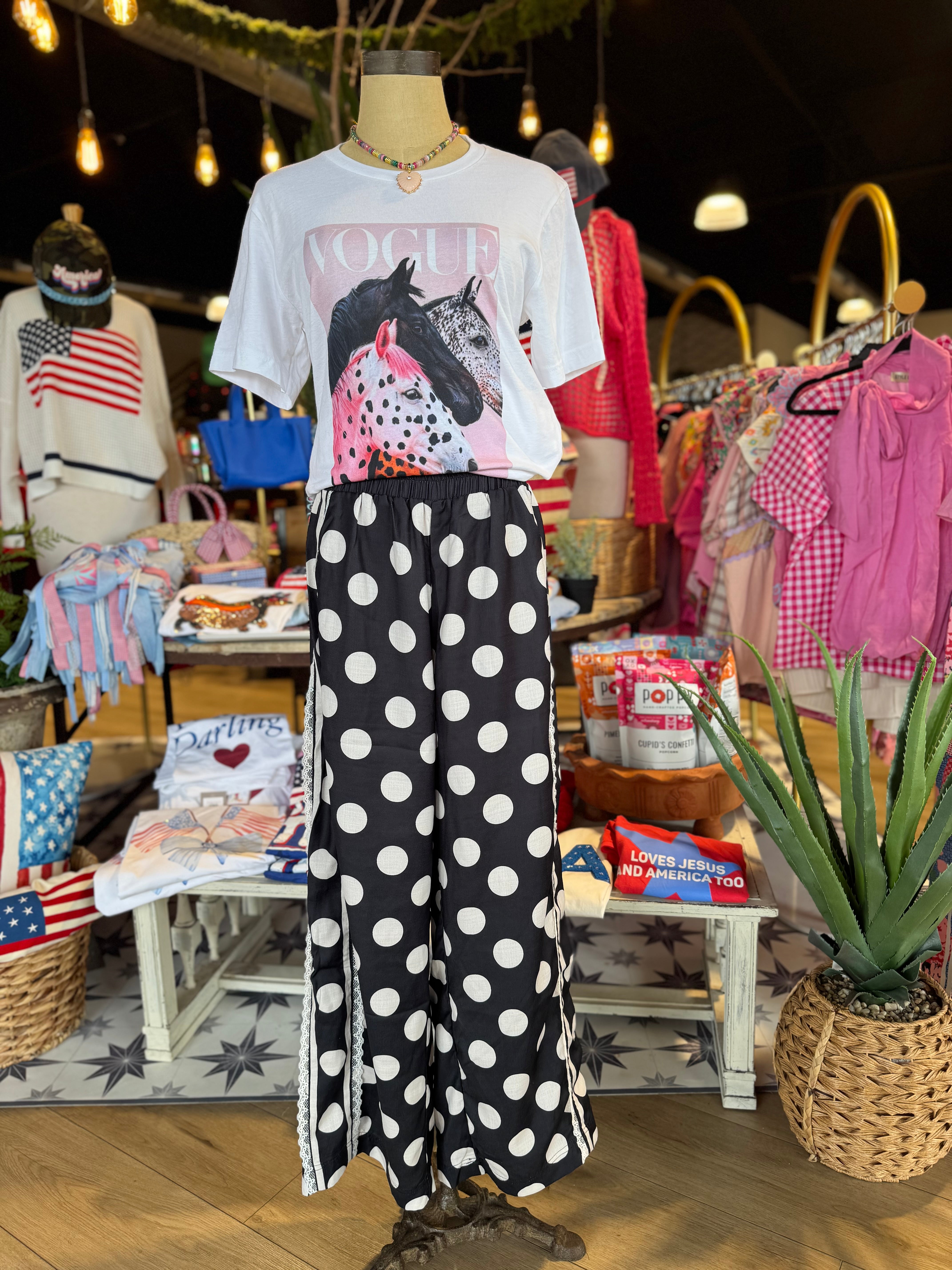 Polka Dot Lace Pants