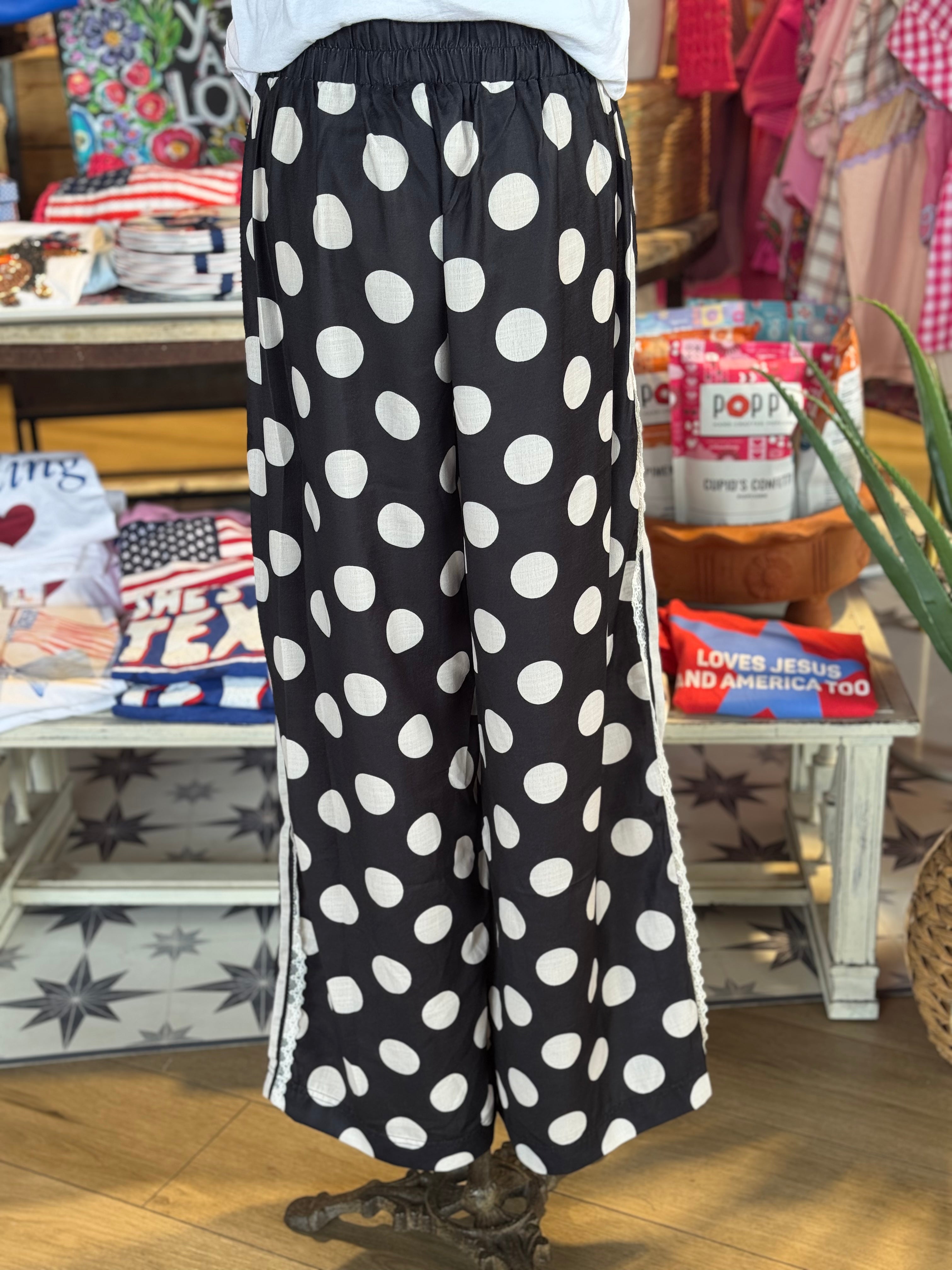 Polka Dot Lace Pants