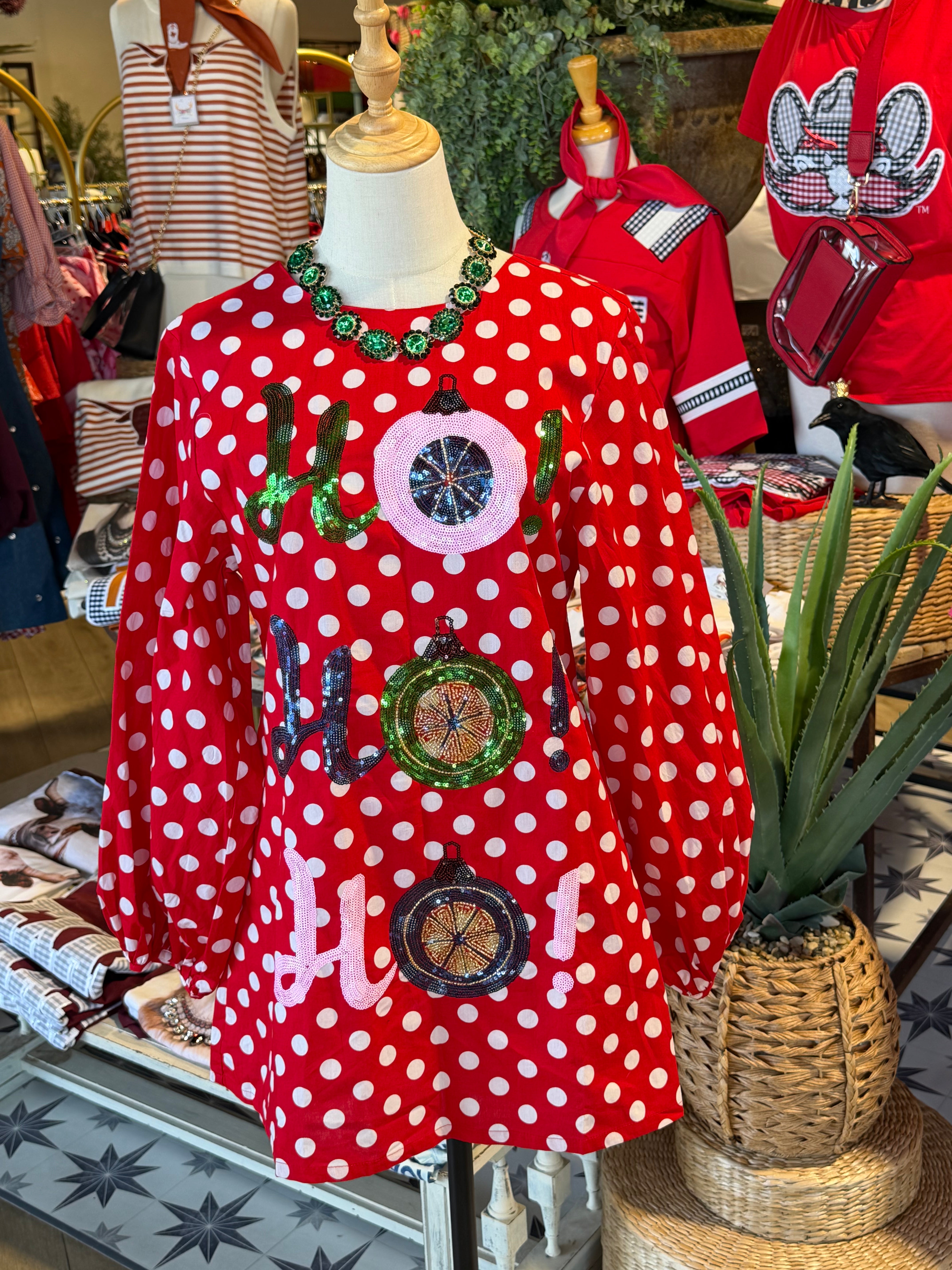 Ho Ho Ho Polka Dot Dress