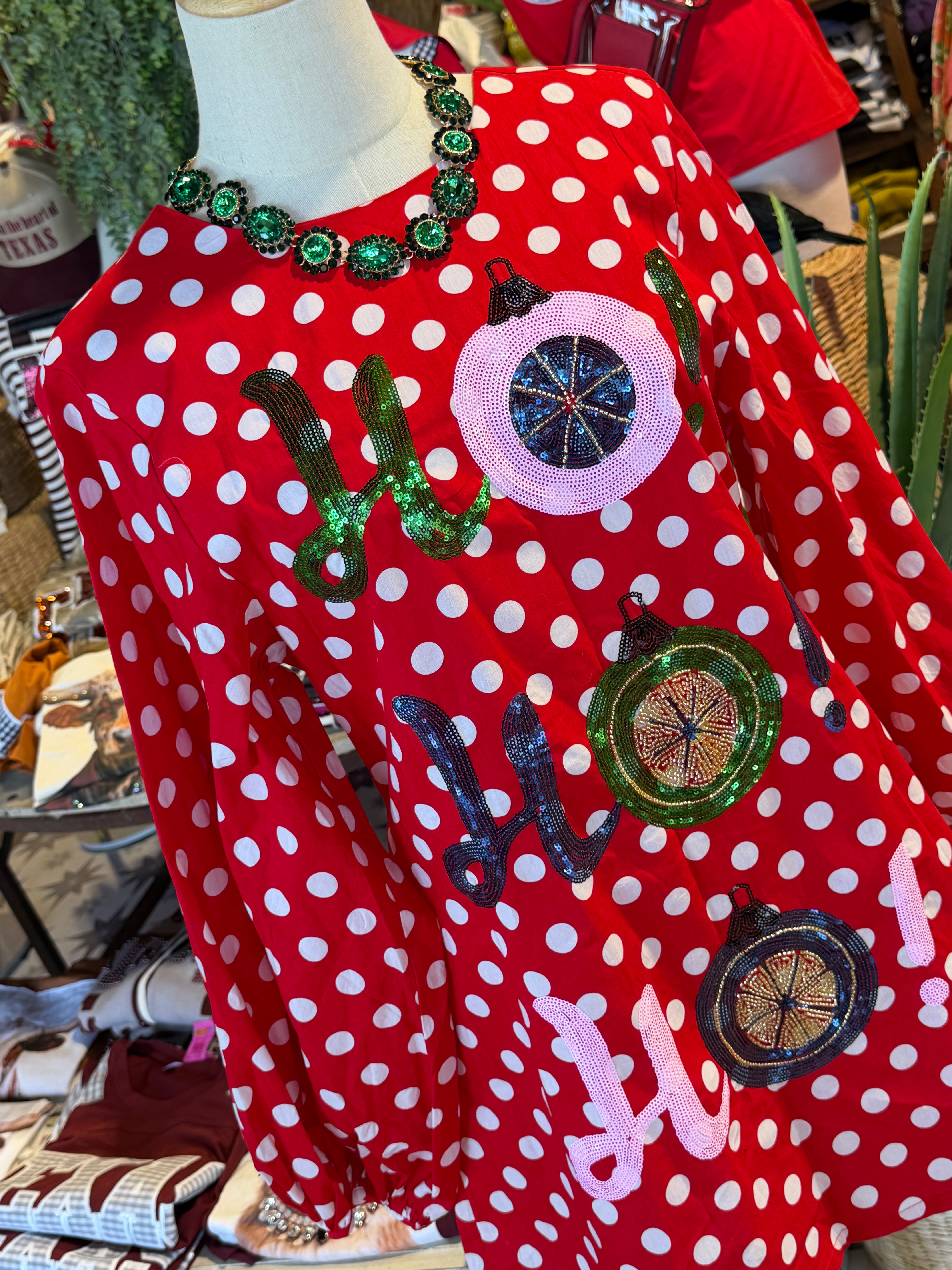Ho Ho Ho Polka Dot Dress