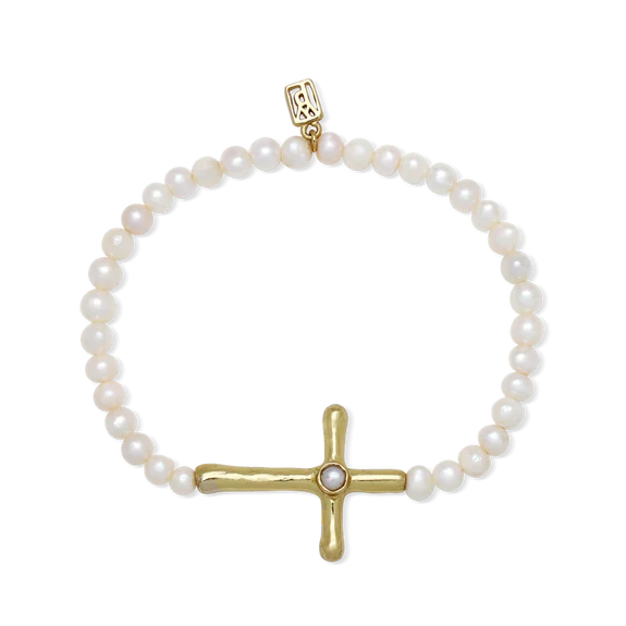 Pearl Cross Bracelet