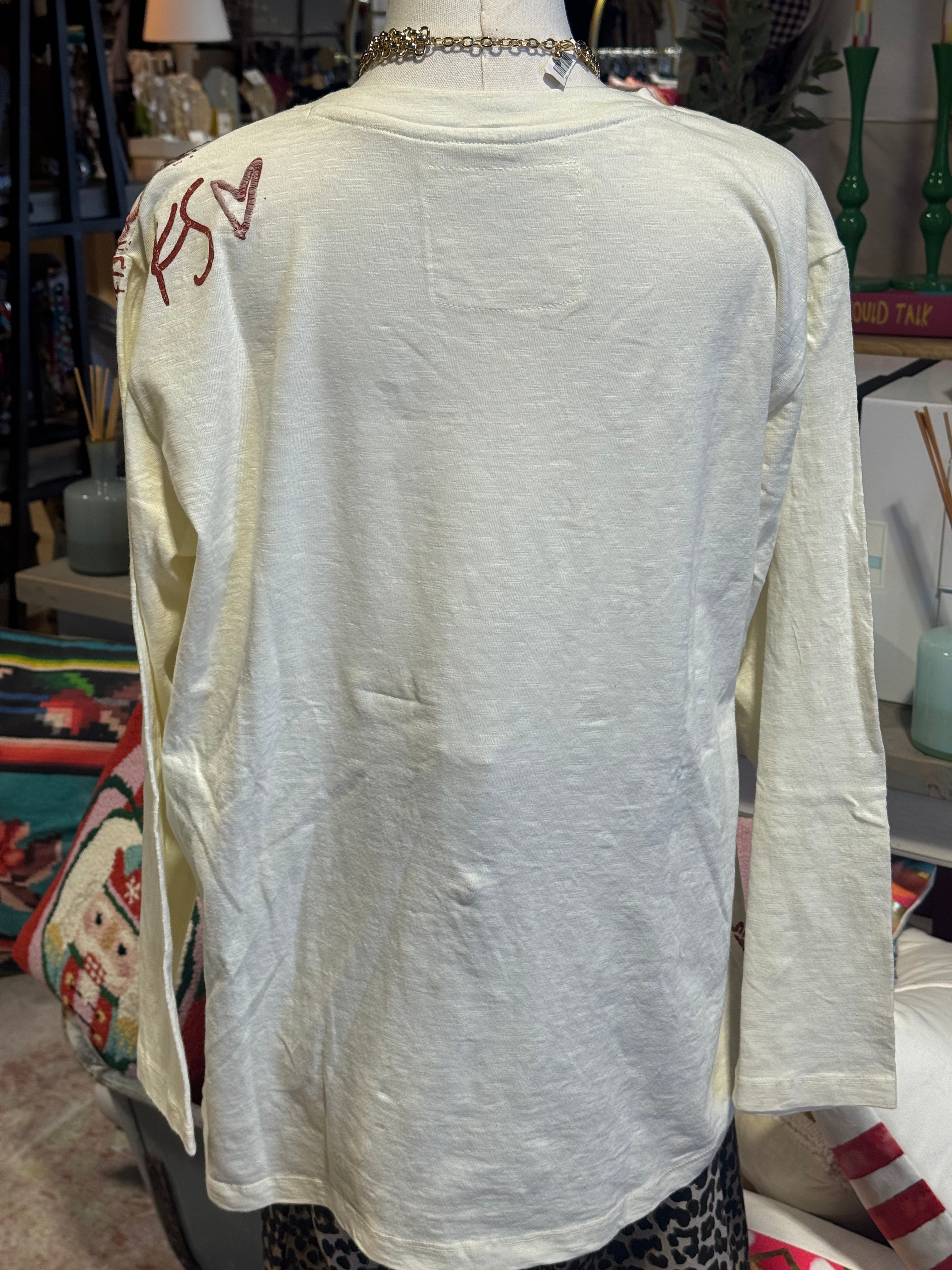 HARLOW TOP | Long Sleeve Sweatshirt with Embroidery