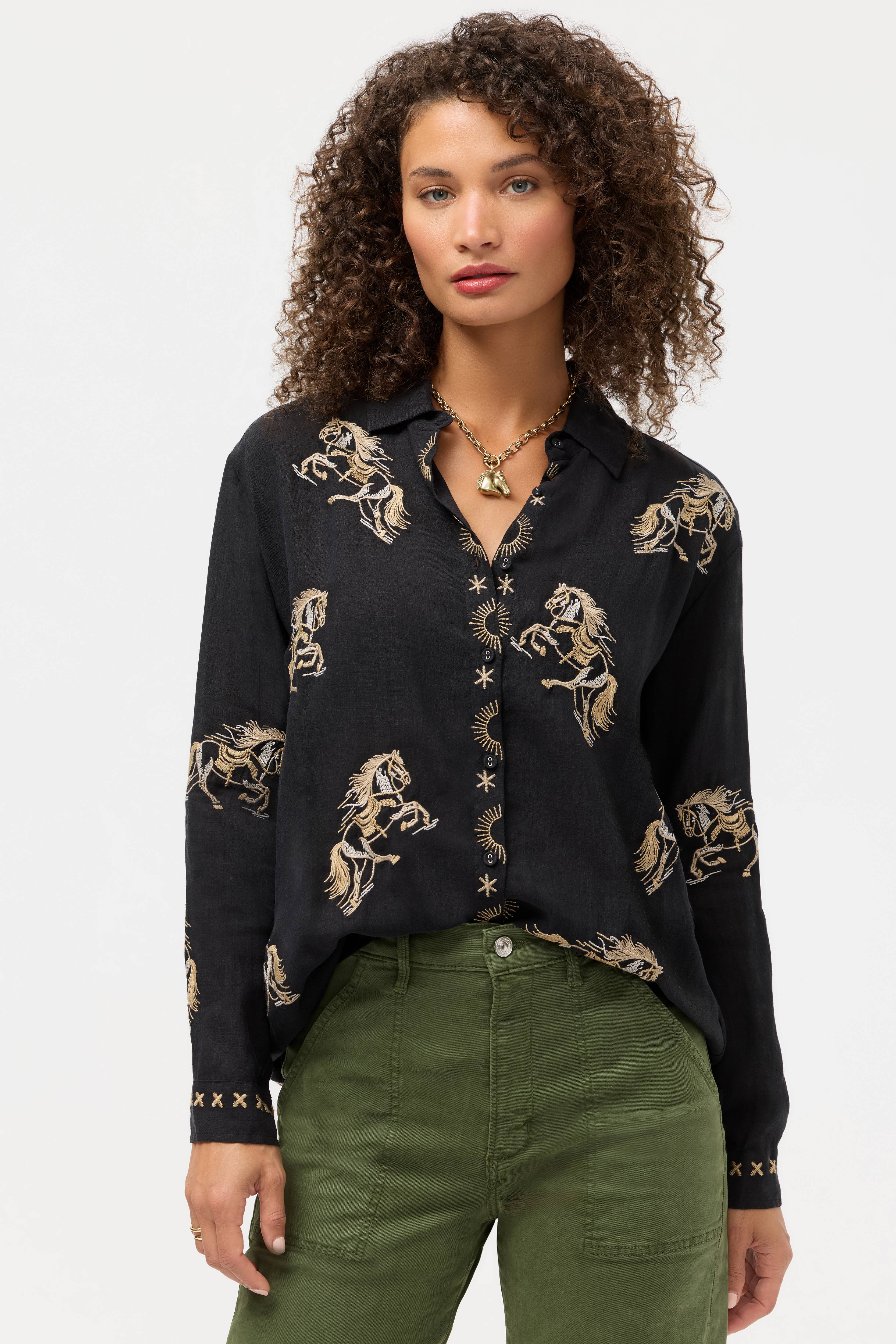 Cheval Black Oversized Shirt
