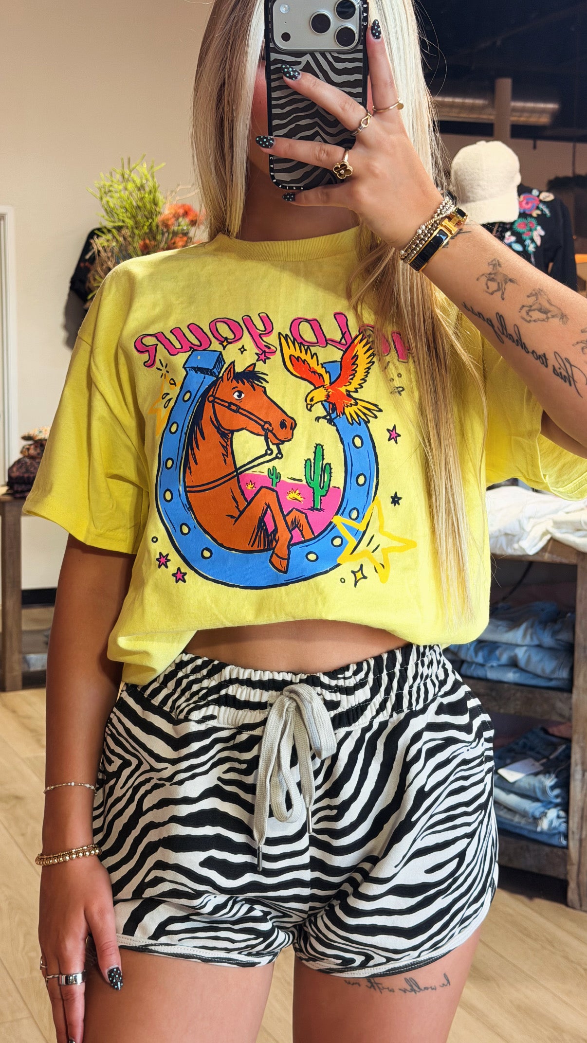Zebra Drawstring Shorts